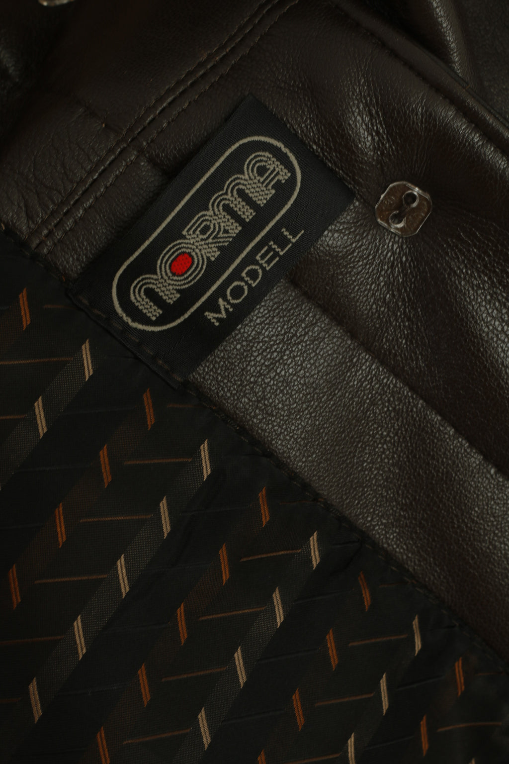 Norma Modell Women 38 M Jacket Brown Leather Vintage Shoulder Pads Oversize Top