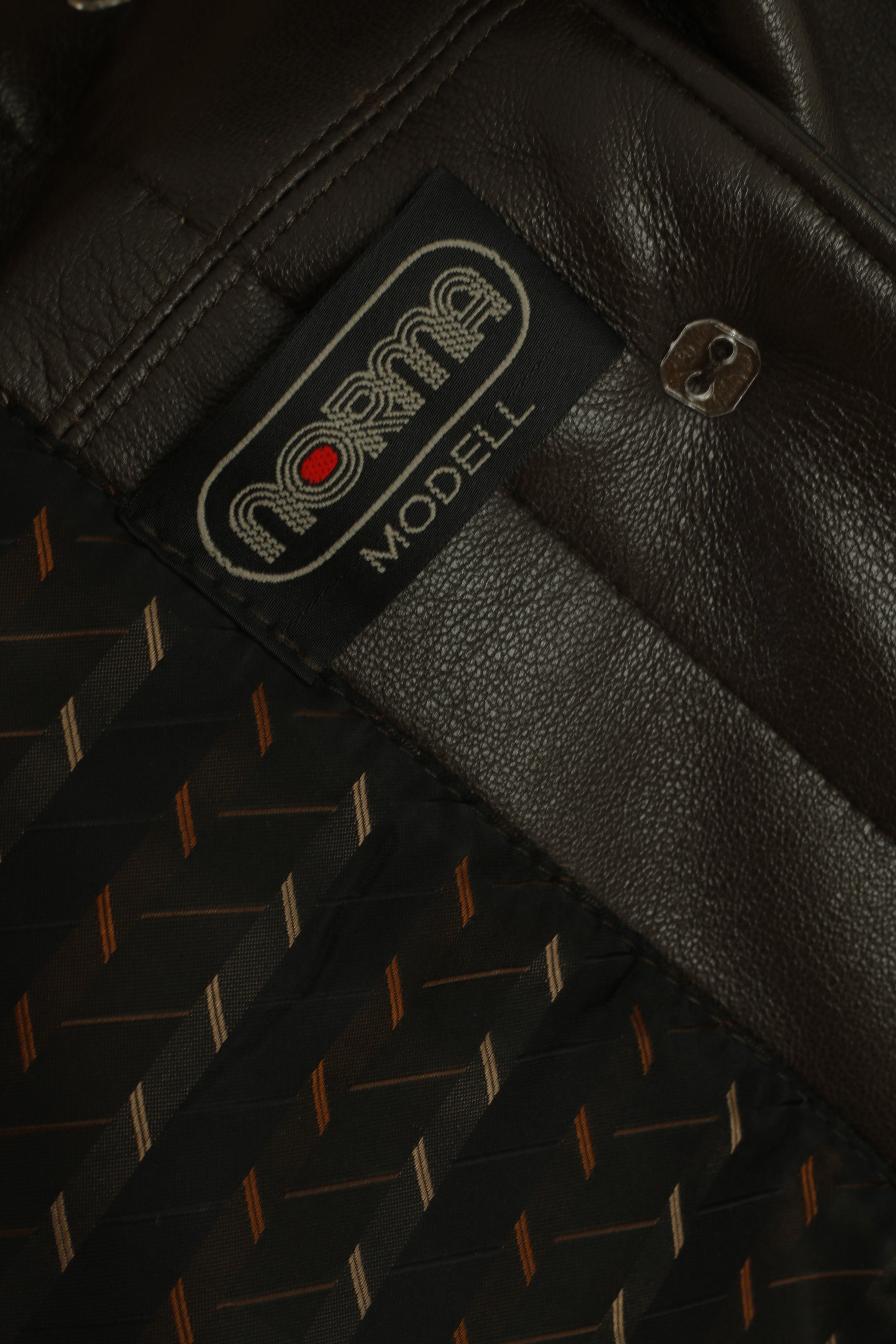 Norma Modell Women 38 M Jacket Brown Leather Vintage Shoulder Pads Oversize Top