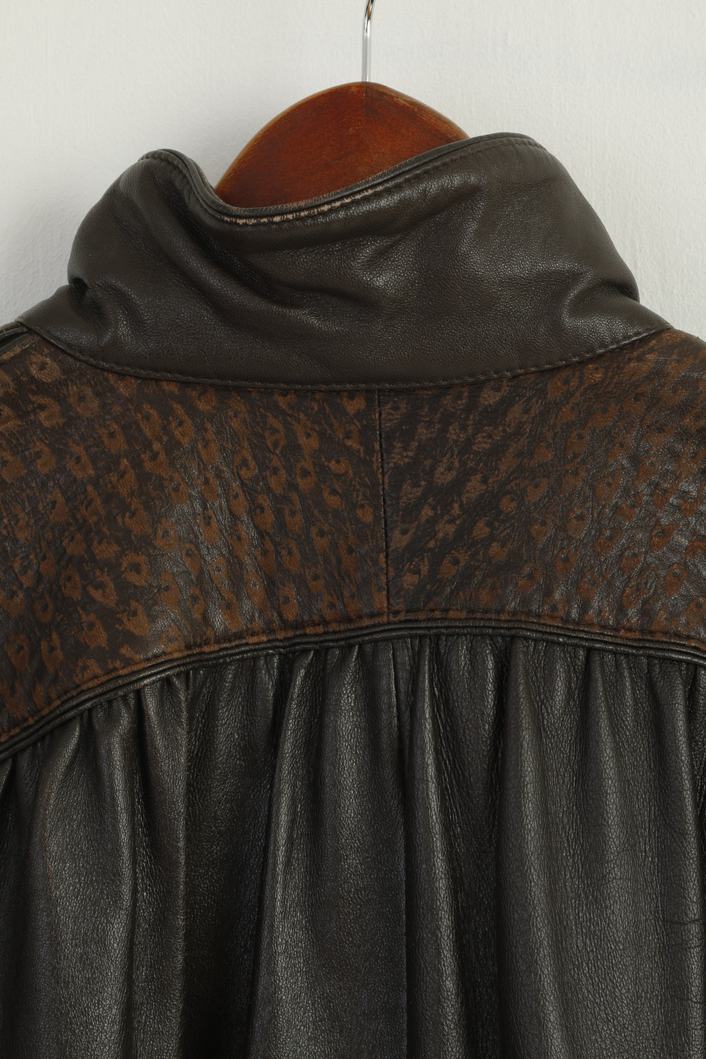 Norma Modell Women 38 M Jacket Brown Leather Vintage Shoulder Pads Oversize Top