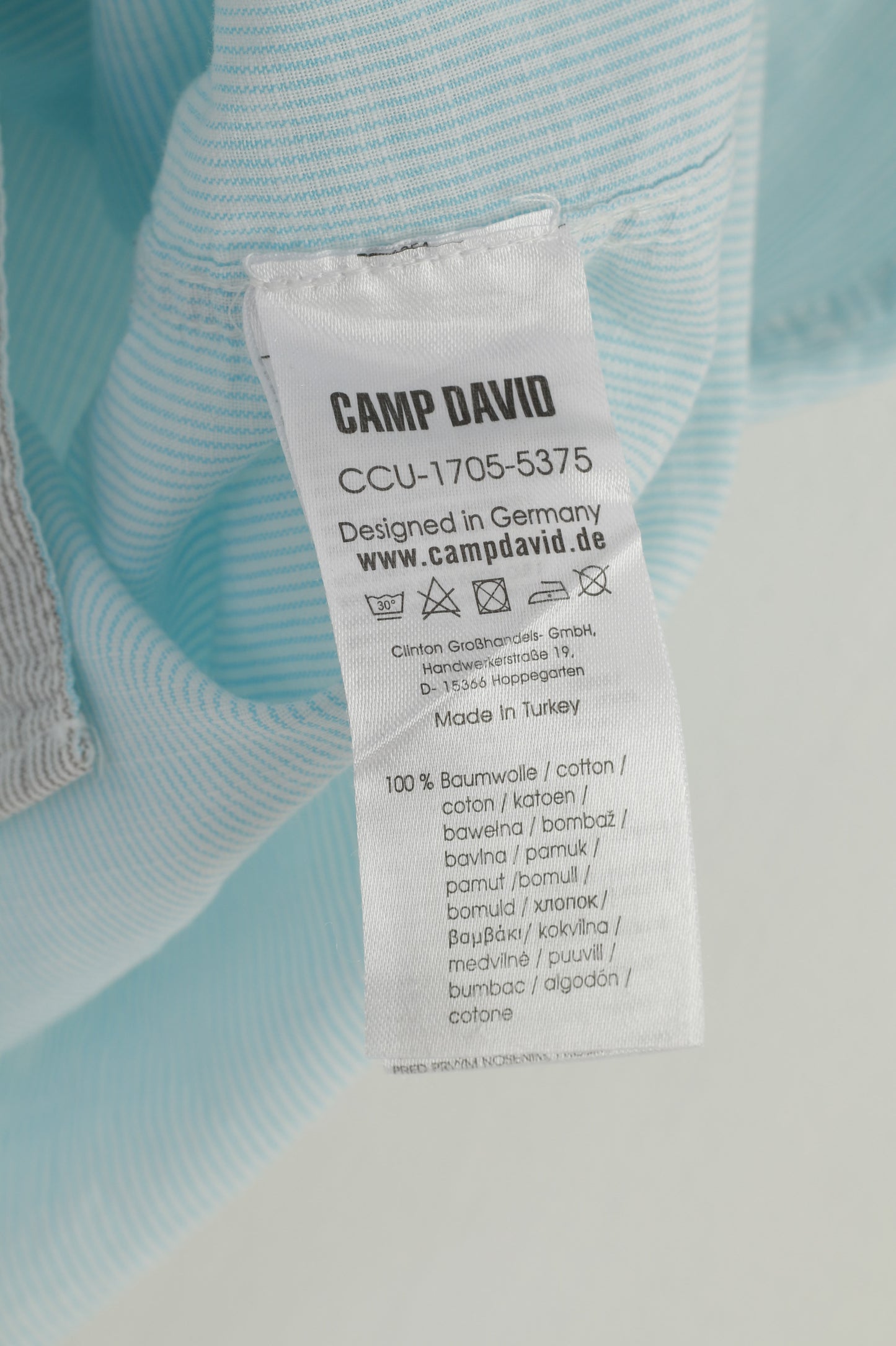 Camp David – chemise décontractée pour hommes, coupe régulière, bleu, vêtements de qualité, manches courtes, haut rayé en coton