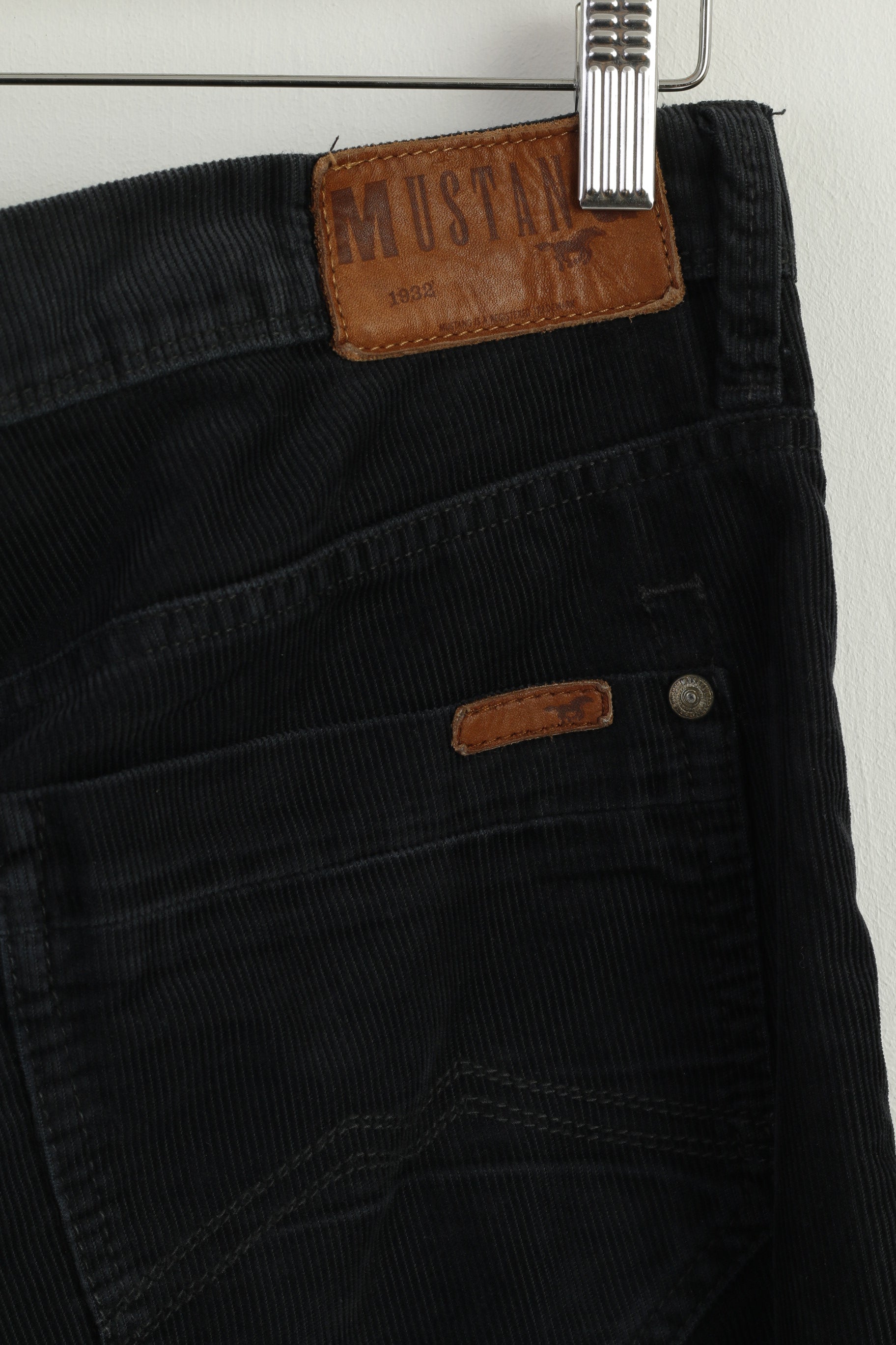 Mustang Men 36 Trousers Navy Corduroy Cotton New Oregon Classic Pants