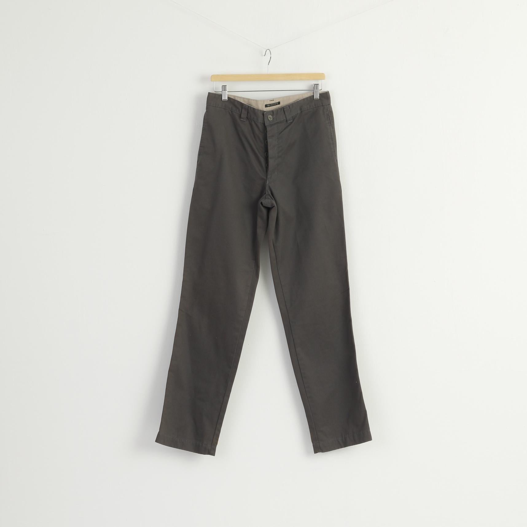 Dockers Khakis Men 32 Trousers Gray 100% Cotton Classic Straight Pants