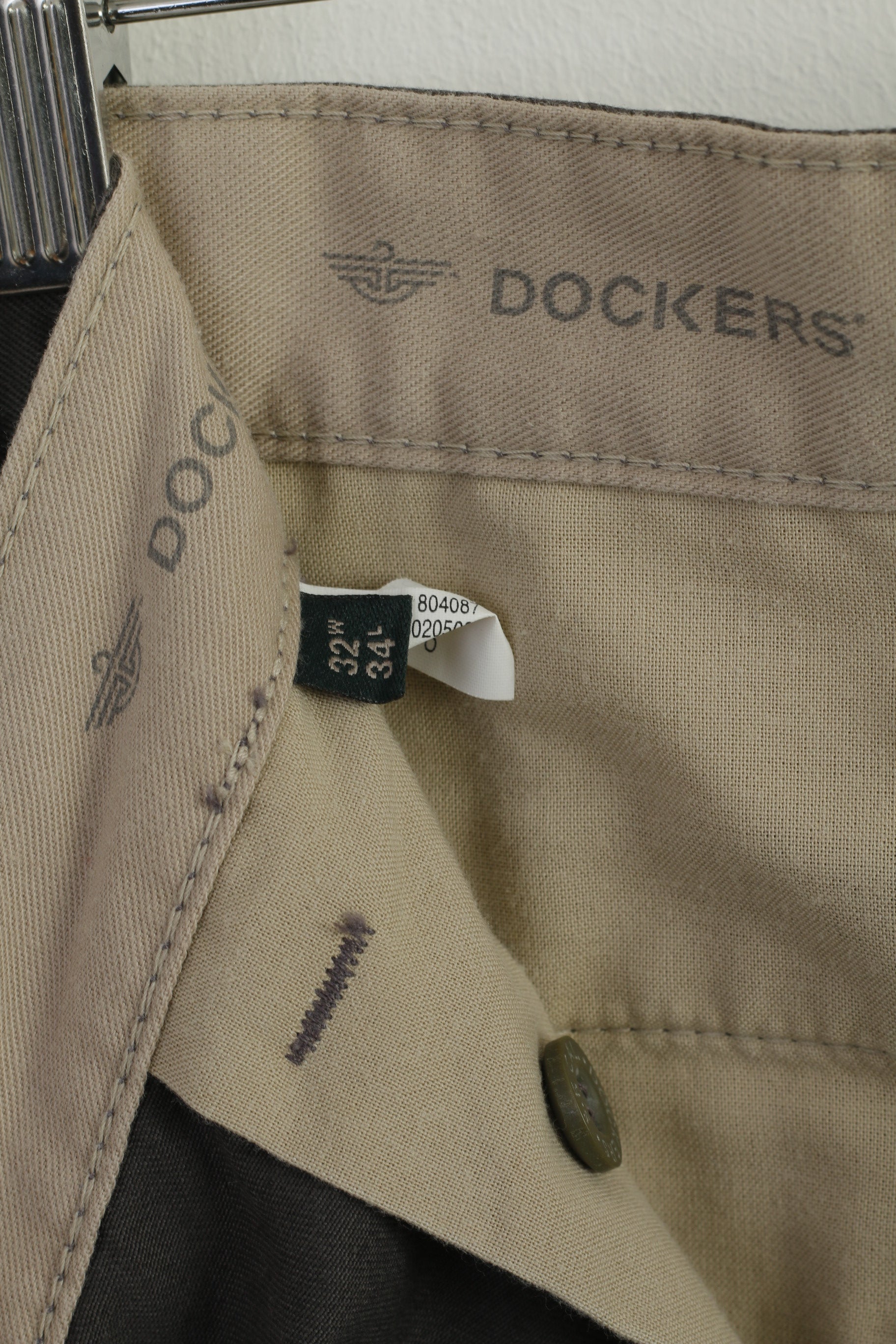Dockers Khakis Men 32 Trousers Gray 100% Cotton Classic Straight Pants