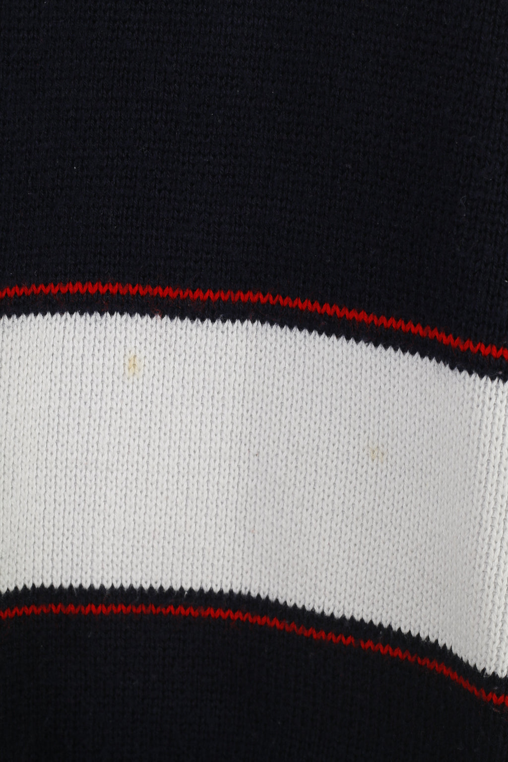 Maglione da uomo blu scuro M. Top marino a maniche lunghe a righe con colletto con zip blu scuro