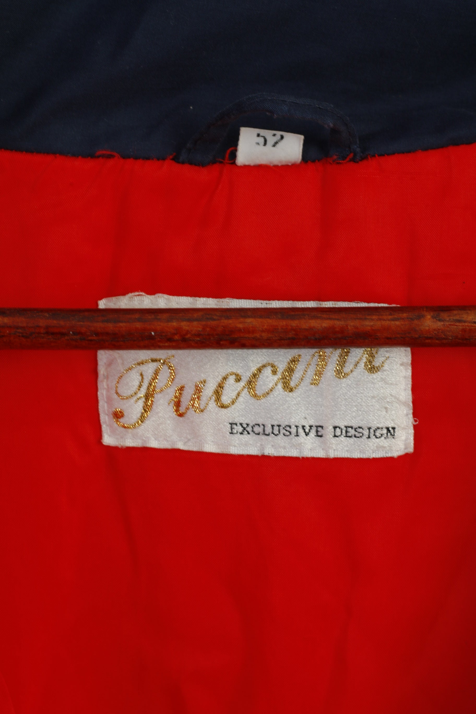 Puccini Men 57 L Jacket Red Ski Racing Vintage 80s Padded Full Zipper Retro Top