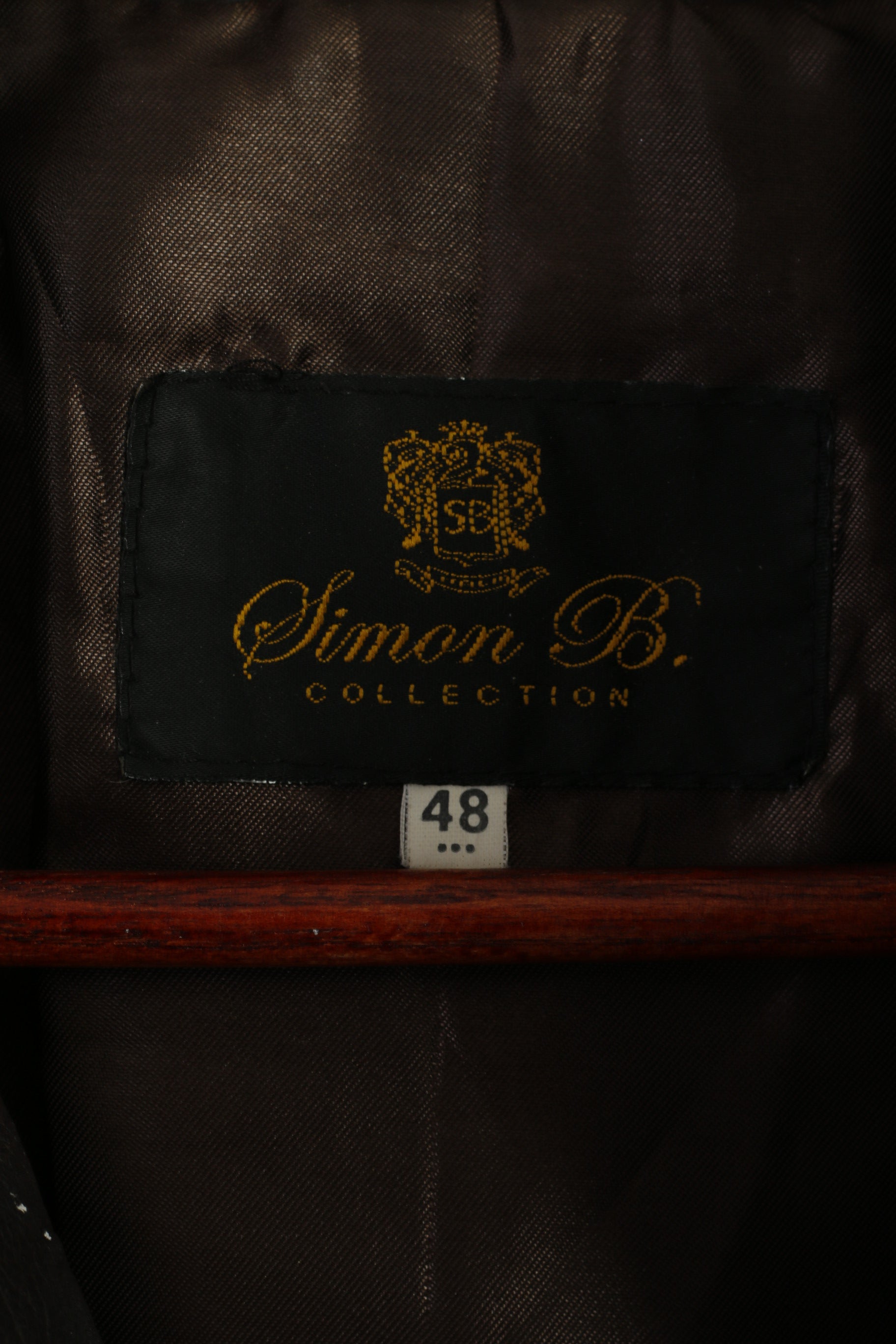 Simon B Collection Women 48 M Jacket Brown Soft Leather Zip Up Biker Vintage Top