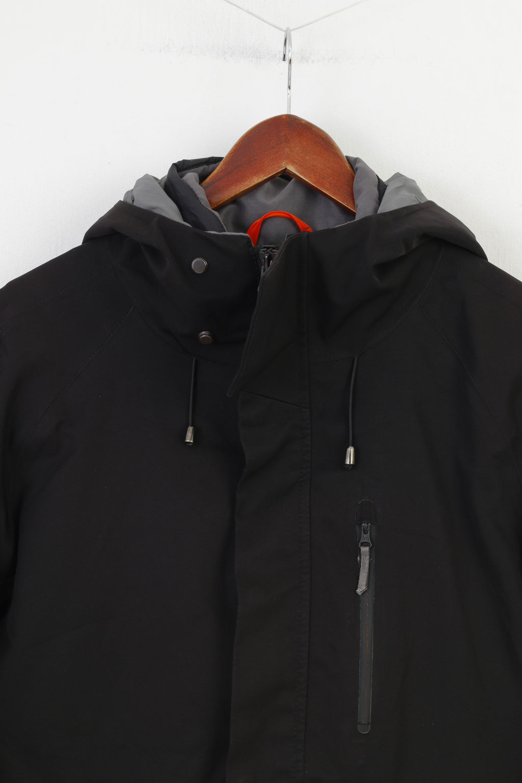 Swims Veste noire pour homme avec double fermeture éclair imperméable et poches à capuche vintage