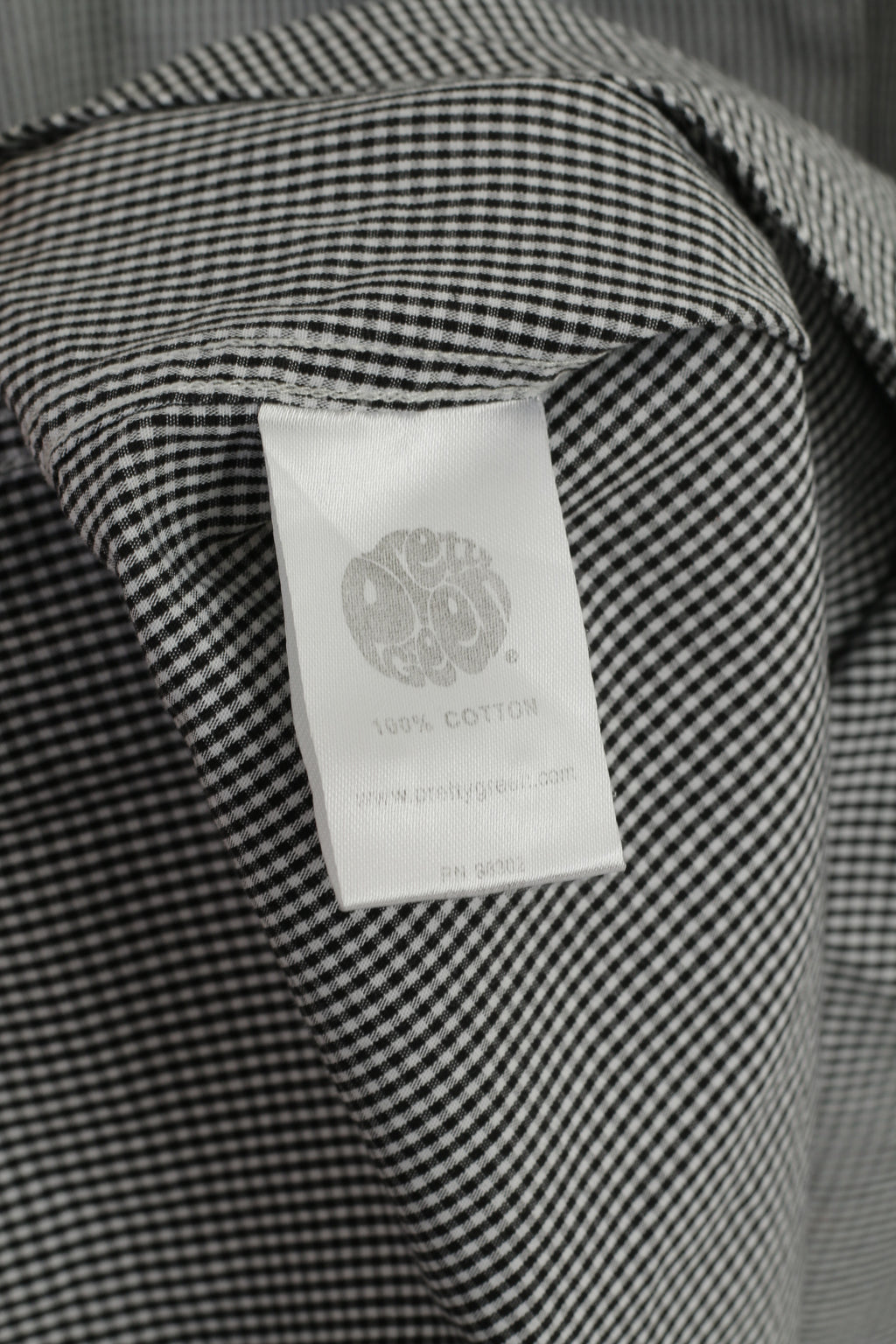 Pretty Green Men L Casual Shirt Black White Check Cotton Long Sleeve Pocket Top