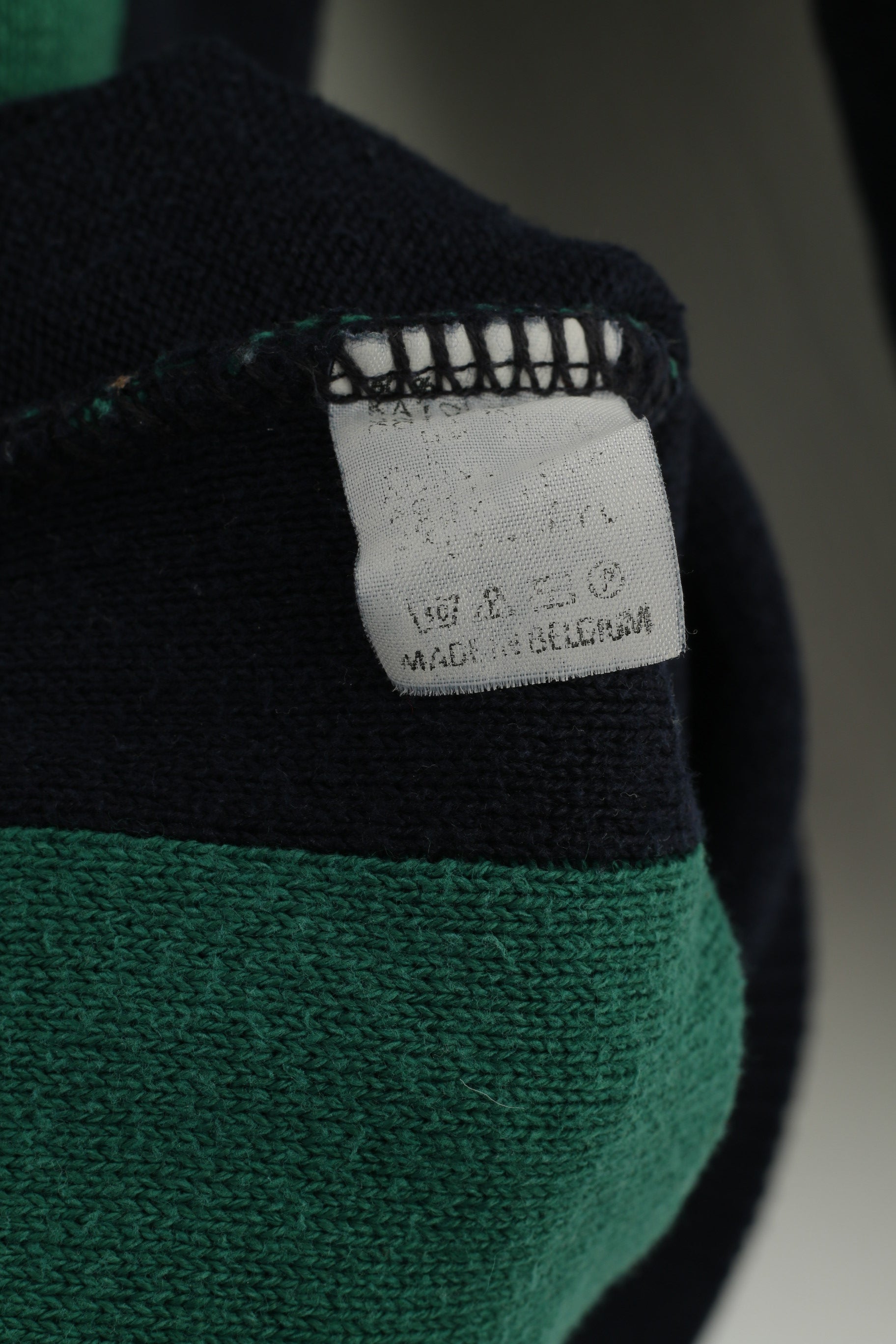 Glen Gannet Men M Jumper Navy Cotton Geometric Crew Neck Vintage Sweater