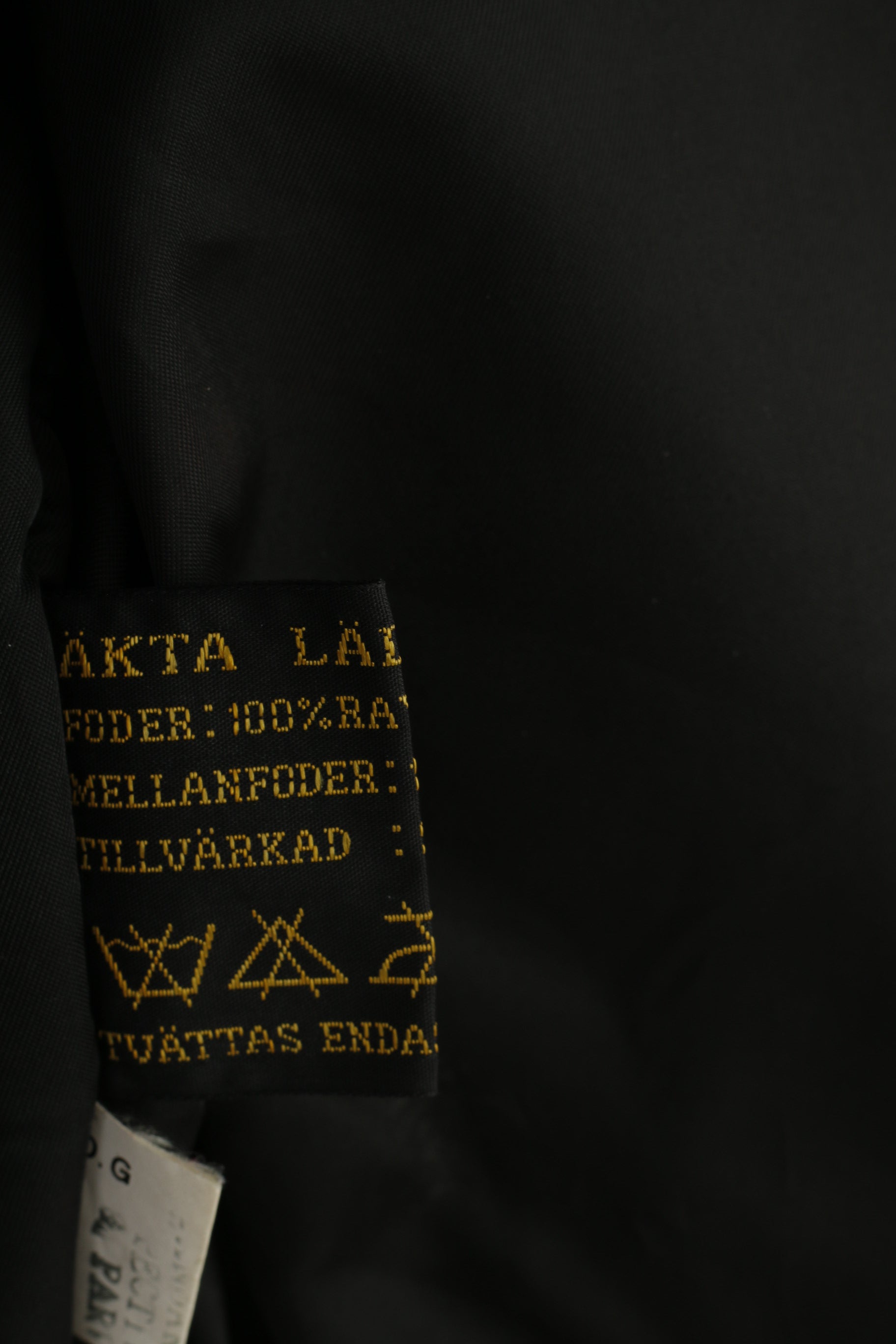 Saki Giacca in pelle da uomo L Vintage Nera Colletto con cerniera intera Tasche a maniche lunghe