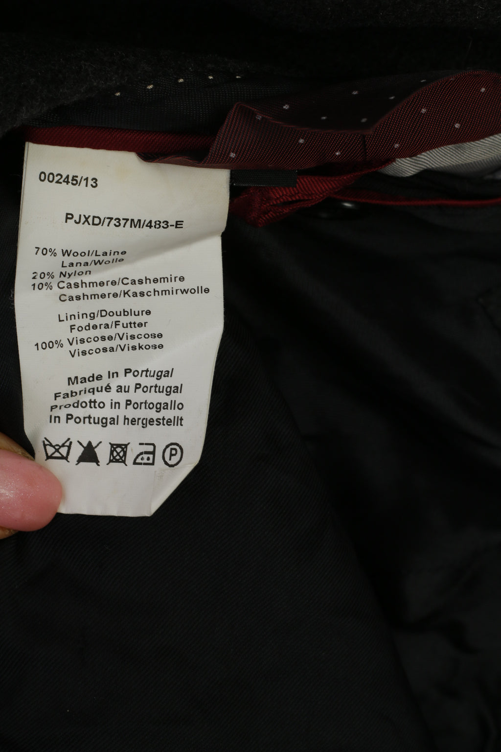 Paul Smith Men M Coat Charcoal Wool Cashmere Blend Vintage Double Breasted Top