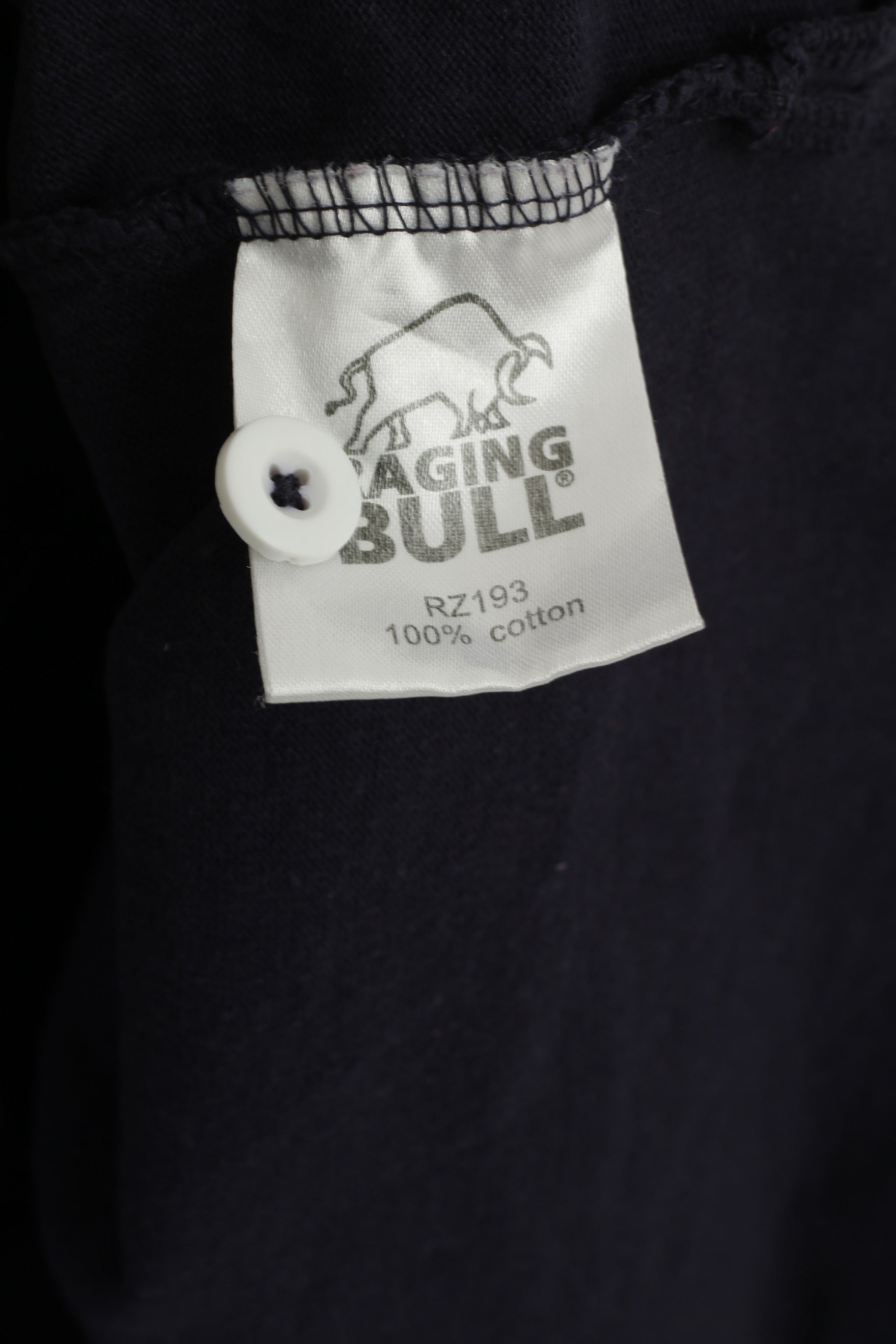 Raging Bull Men XL Polo Shirt Navy Cotton Long Sleeve Number 3 RFC Sport Top