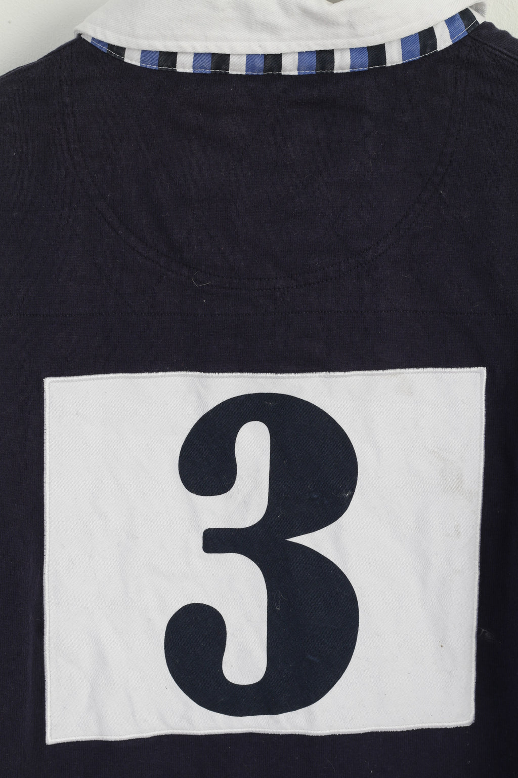 Raging Bull Men XL Polo Shirt Navy Cotton Long Sleeve Number 3 RFC Sport Top