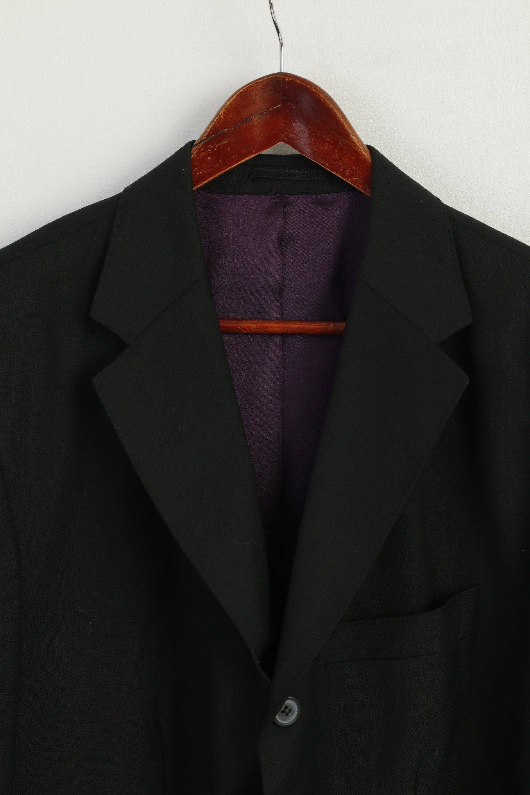 Katharine Hamnett Men 42 Blazer Black Wool Single Breasted Vintage Jacket