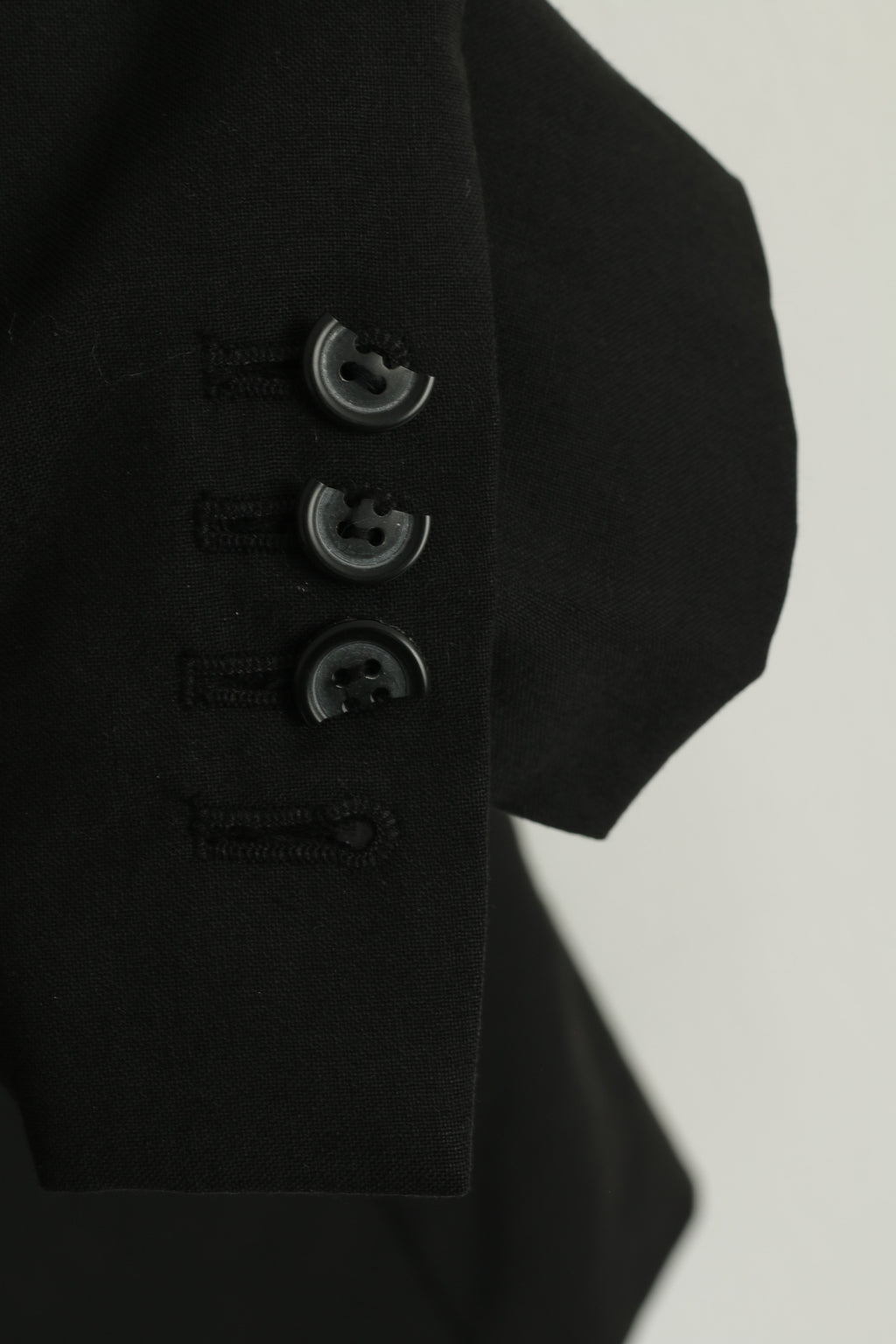 Katharine Hamnett Men 42 Blazer Black Wool Single Breasted Vintage Jacket