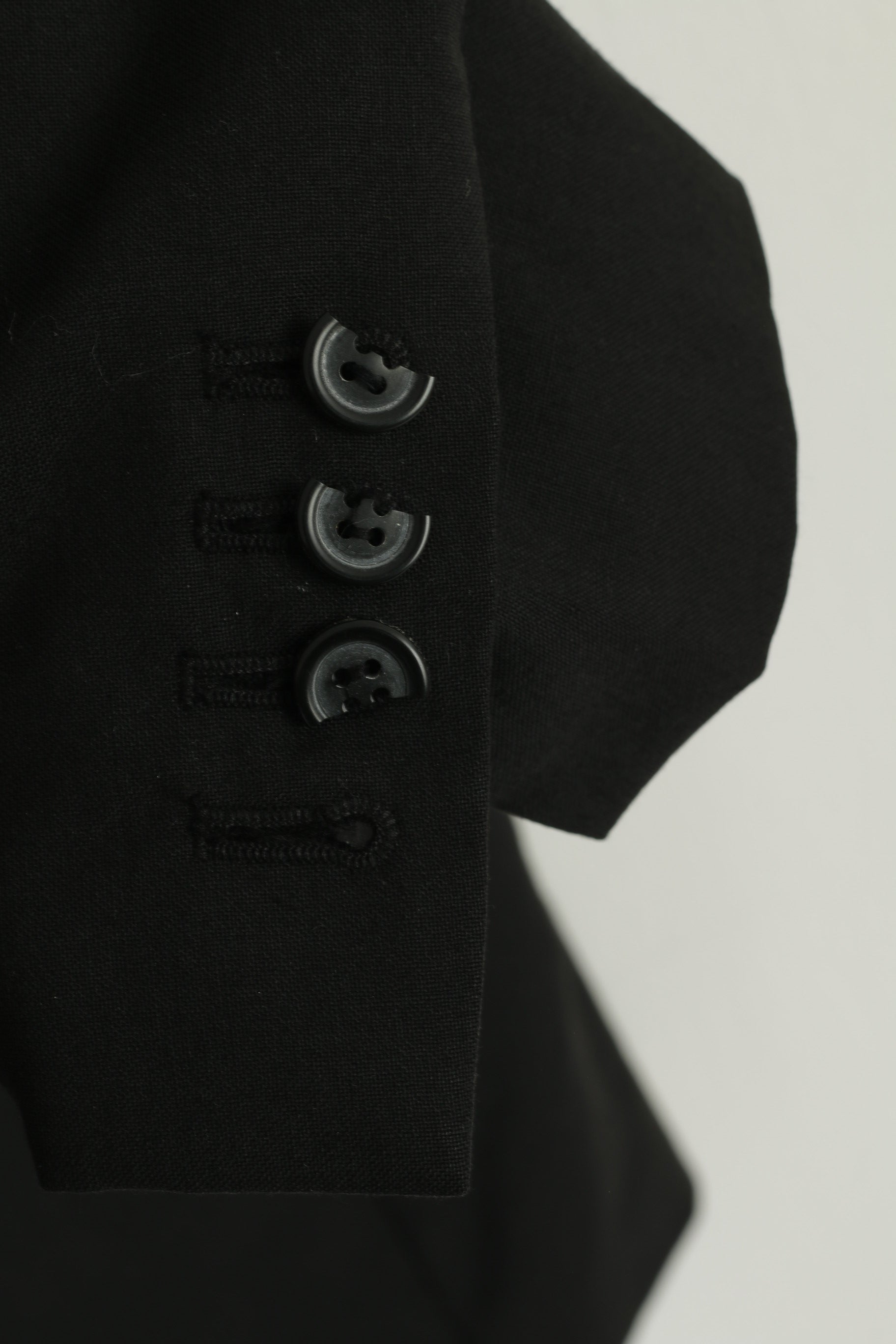 Katharine Hamnett Men 42 Blazer Black Wool Single Breasted Vintage Jacket