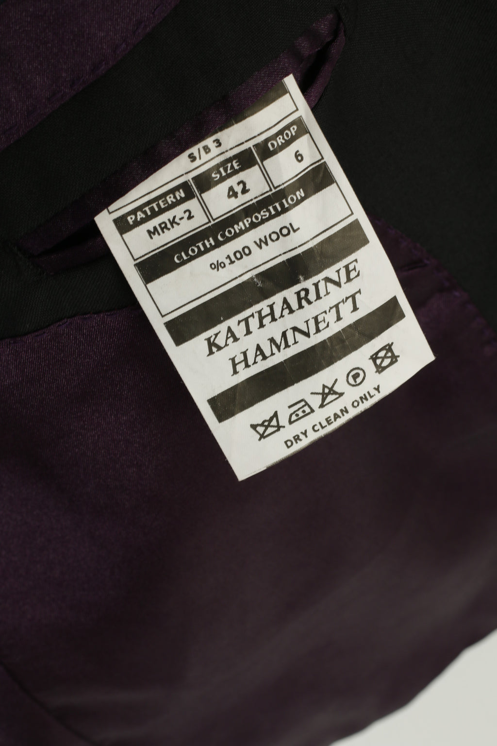 Katharine Hamnett Men 42 Blazer Black Wool Single Breasted Vintage Jacket