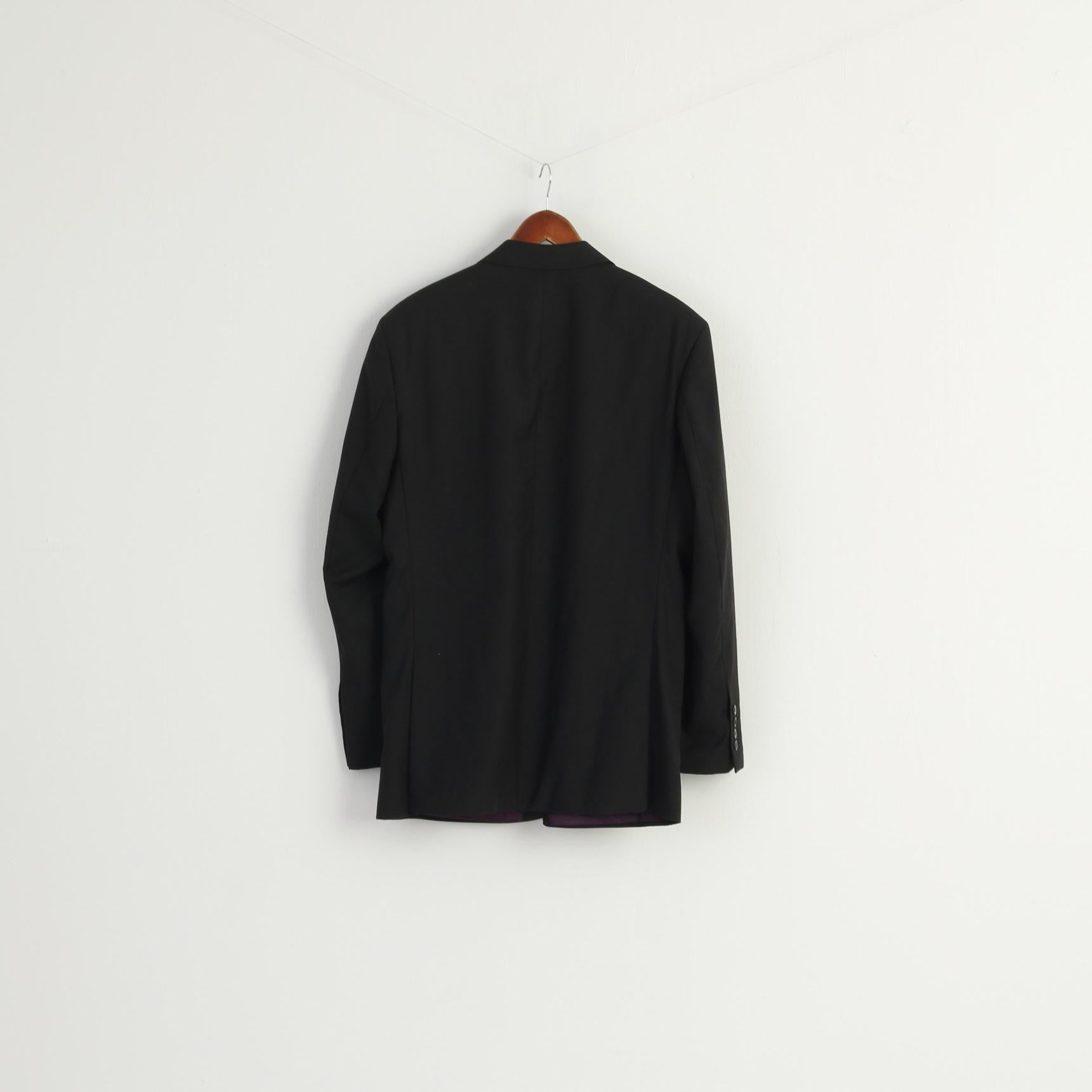 Katharine Hamnett Men 42 Blazer Black Wool Single Breasted Vintage Jacket