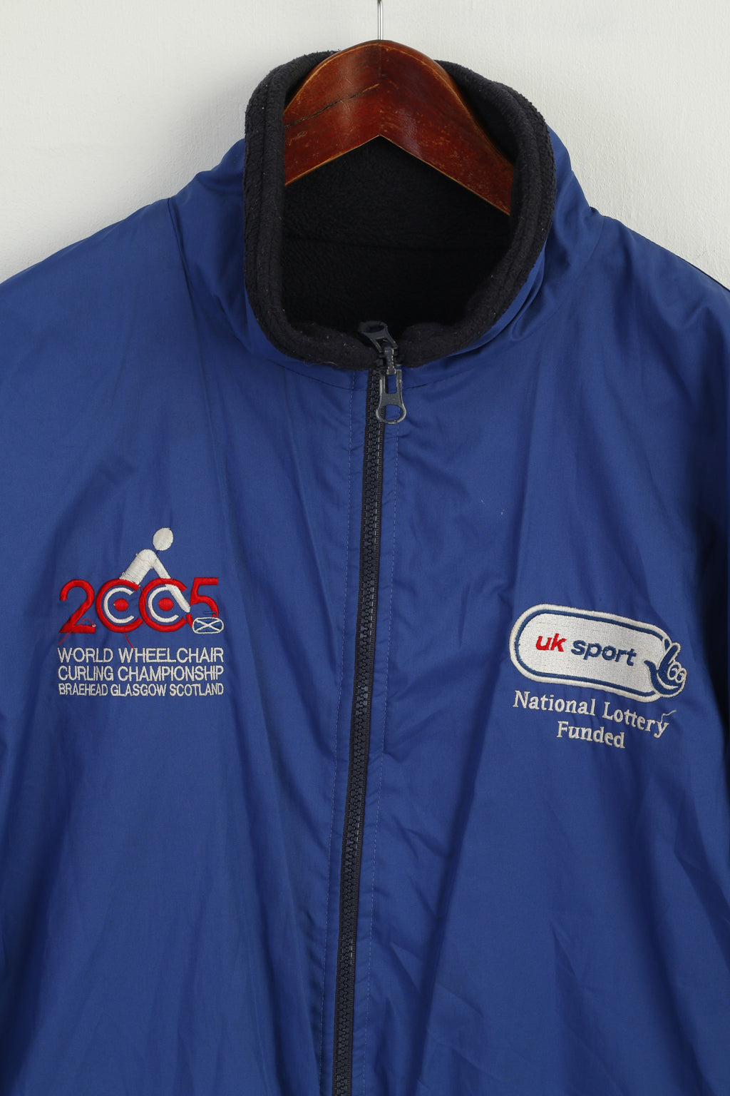 Active Fleece by Resust Men S Jacket Navy Windproof 2005 Wheel Chair Double Sided Top