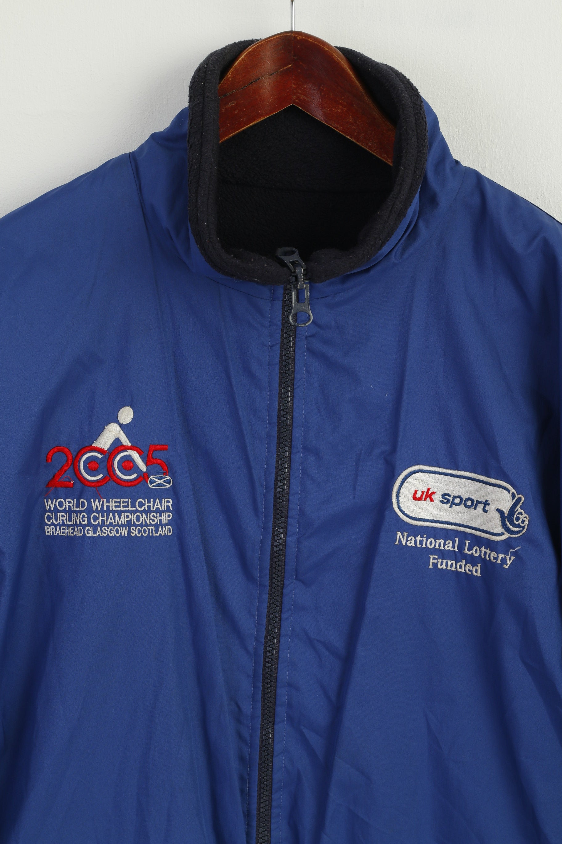 Active Fleece by Resust Men S Jacket Navy Windproof 2005 Wheel Chair Double Sided Top