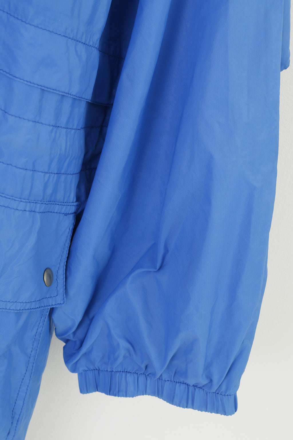Aqua Guard Hommes 56-58 XL Veste Bleu Waterptoof Vintage Capuche Rétractable Pleine Double Fermeture Éclair Vêtements D'extérieur Haut