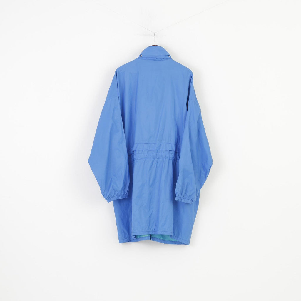 Aqua Guard Hommes 56-58 XL Veste Bleu Waterptoof Vintage Capuche Rétractable Pleine Double Fermeture Éclair Vêtements D'extérieur Haut
