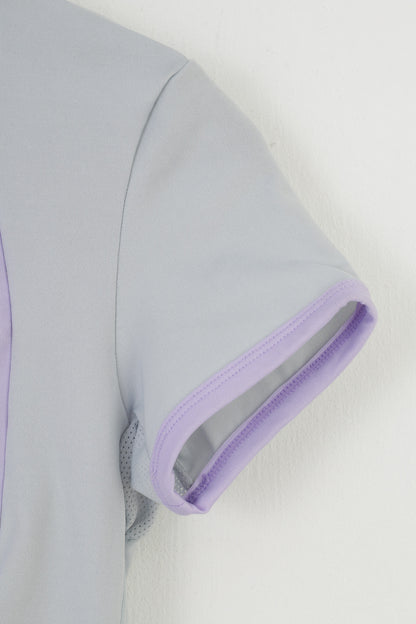 Sergio Tacchini Woman S Polo Shirt Purple Collar Short Sleeve Sportswear Sport Gym Top
