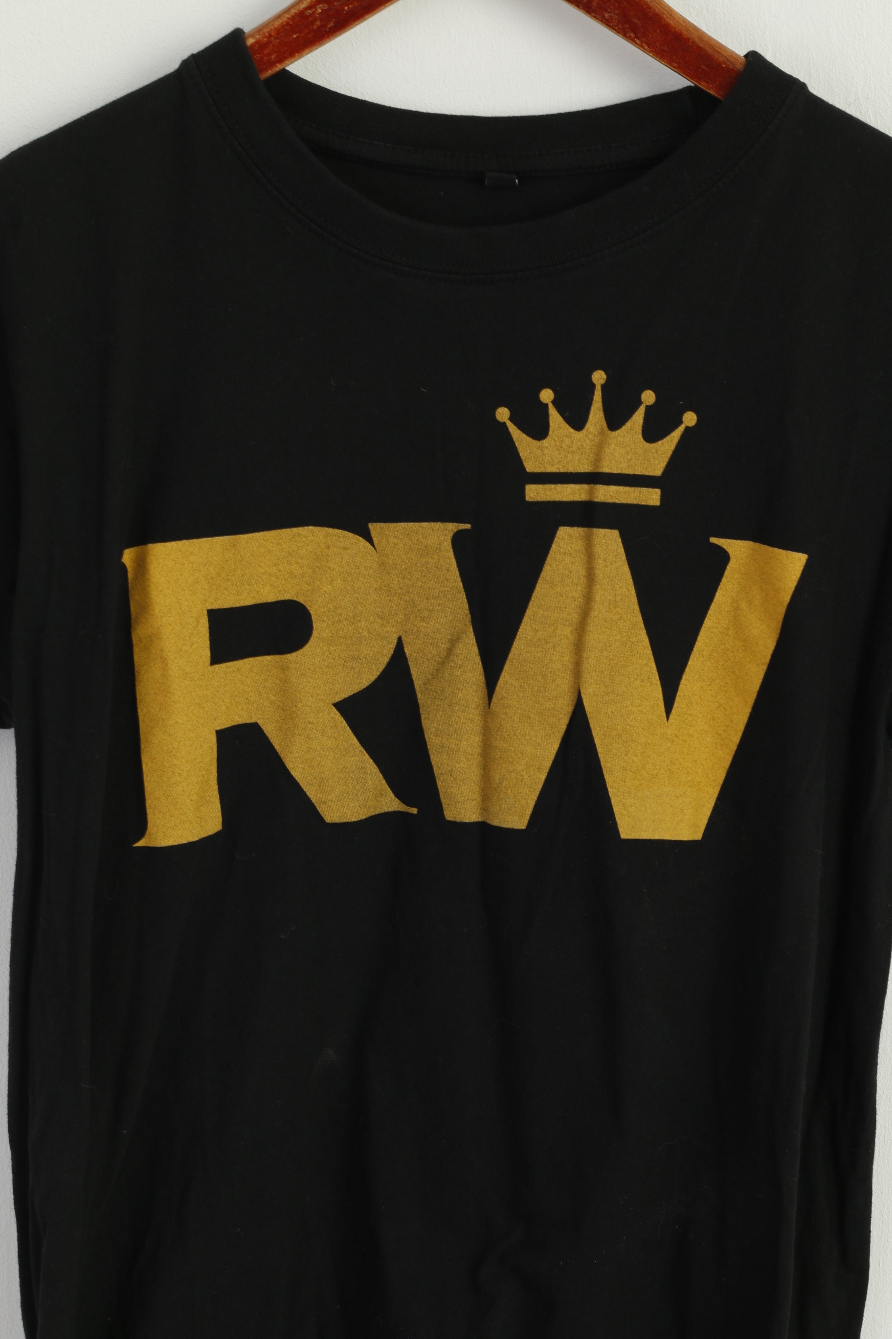 Vintage Women M Shirt Black Cotton Robbie Williams 2013 Tour Crew Neck Top