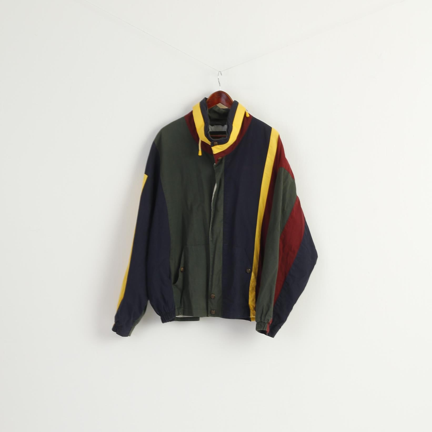 Stratojac Men XL Jacket Vintage 90s Navy Bomber Full Zipper Classic Retro Top