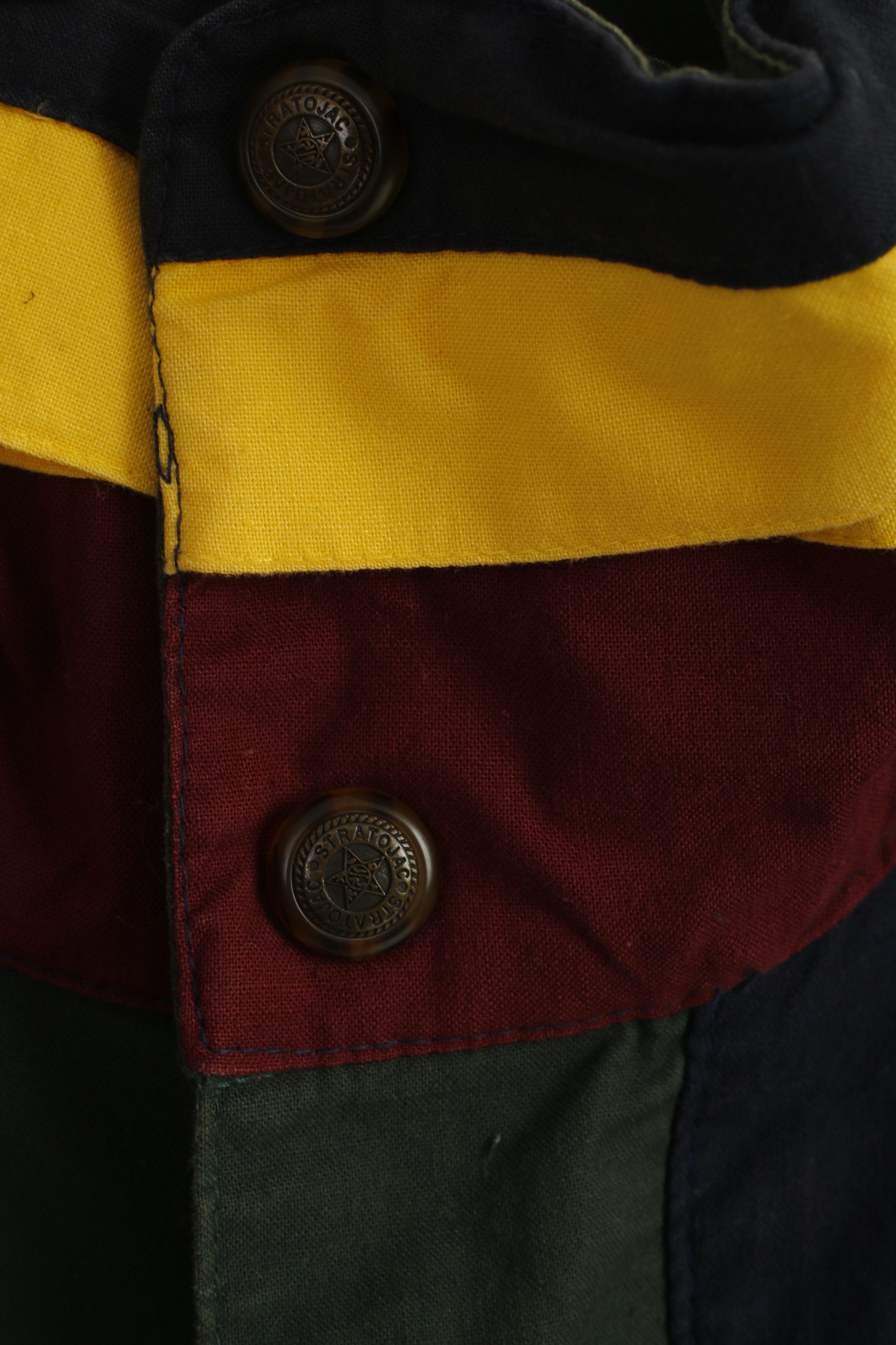 Stratojac Men XL Jacket Vintage 90s Navy Bomber Full Zipper Classic Retro Top