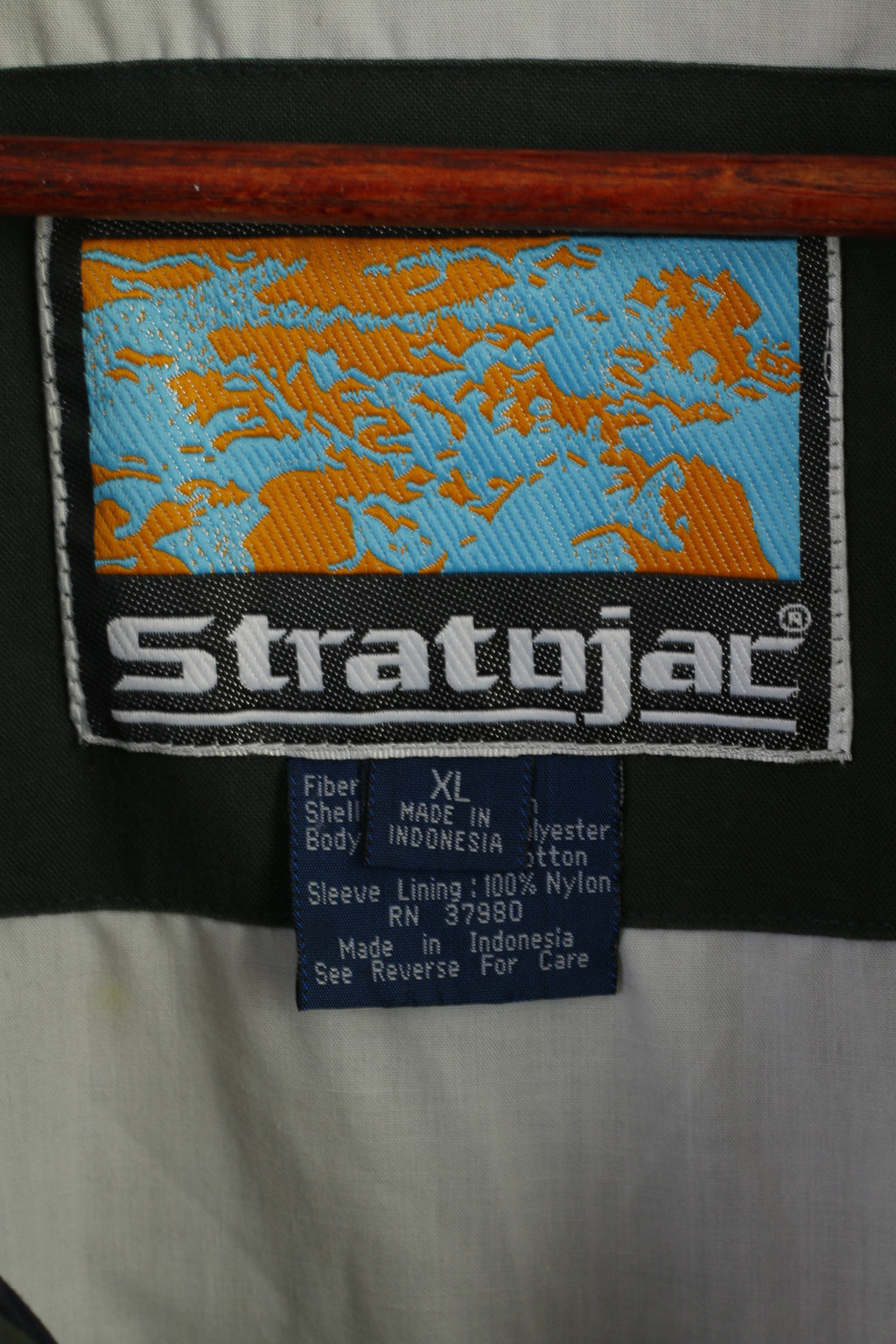 Stratojac Men XL Jacket Vintage 90s Navy Bomber Full Zipper Classic Retro Top