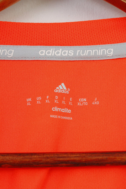 Adidas Men XL T-Shirt Coral Sport Running Short Sleeve Gym Top