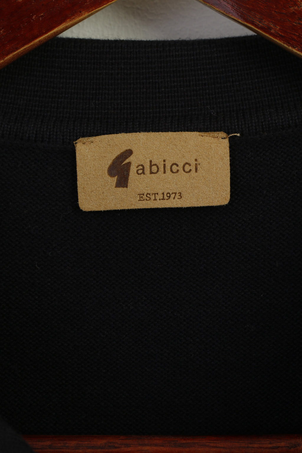 Gabicci Men L (M) Jumper Navy Striped Cotton Blend Collar Stretch Sweater