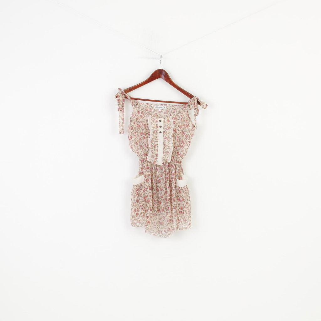 Internacionale Woman 12 M Shirt Flowers Print Multicolor Sleeveless Adjustable Straps Top