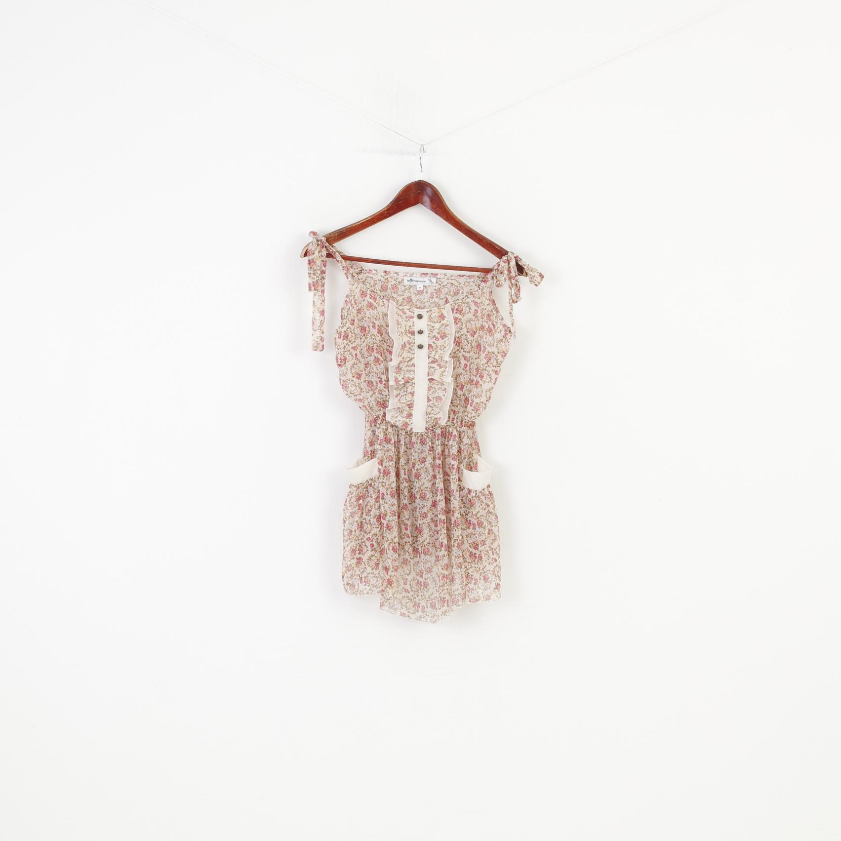 Internacionale Woman 12 M Shirt Flowers Print Multicolor Sleeveless Adjustable Straps Top