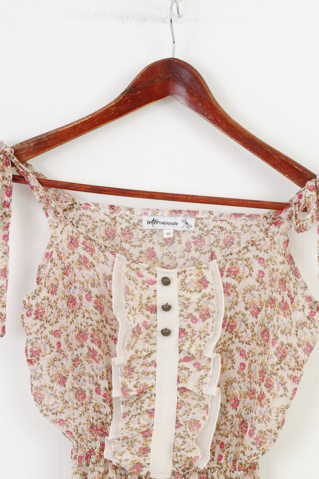 Internacionale Femme 12 M Chemise Imprimé Fleurs Multicolore Sans Manches Bretelles Ajustables Haut