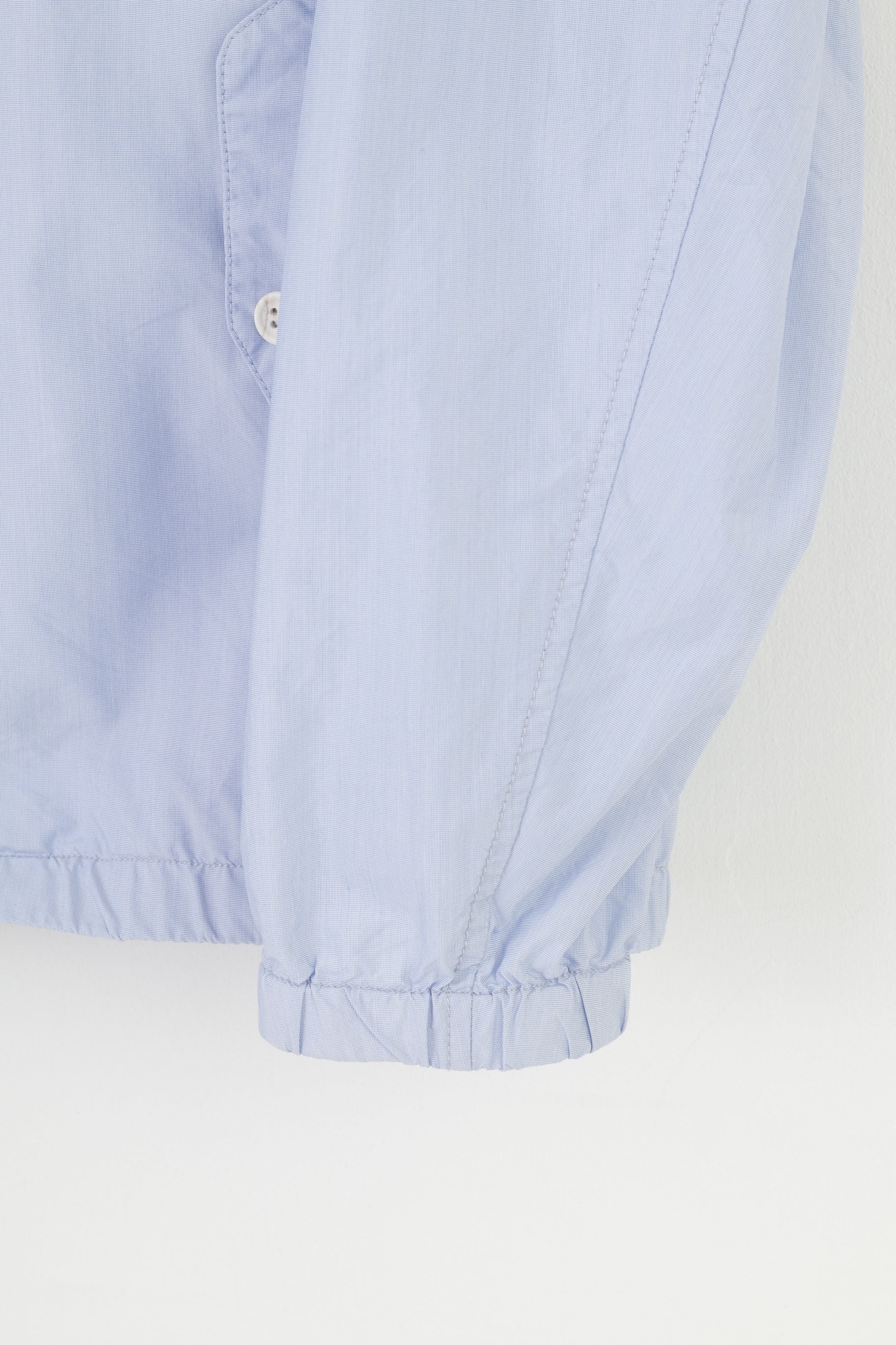 Ines De La Fressange Woman L Jacket Blue Cotton Full Zipper Paris Long Sleeve Detachable Hood Sport Outwear Top