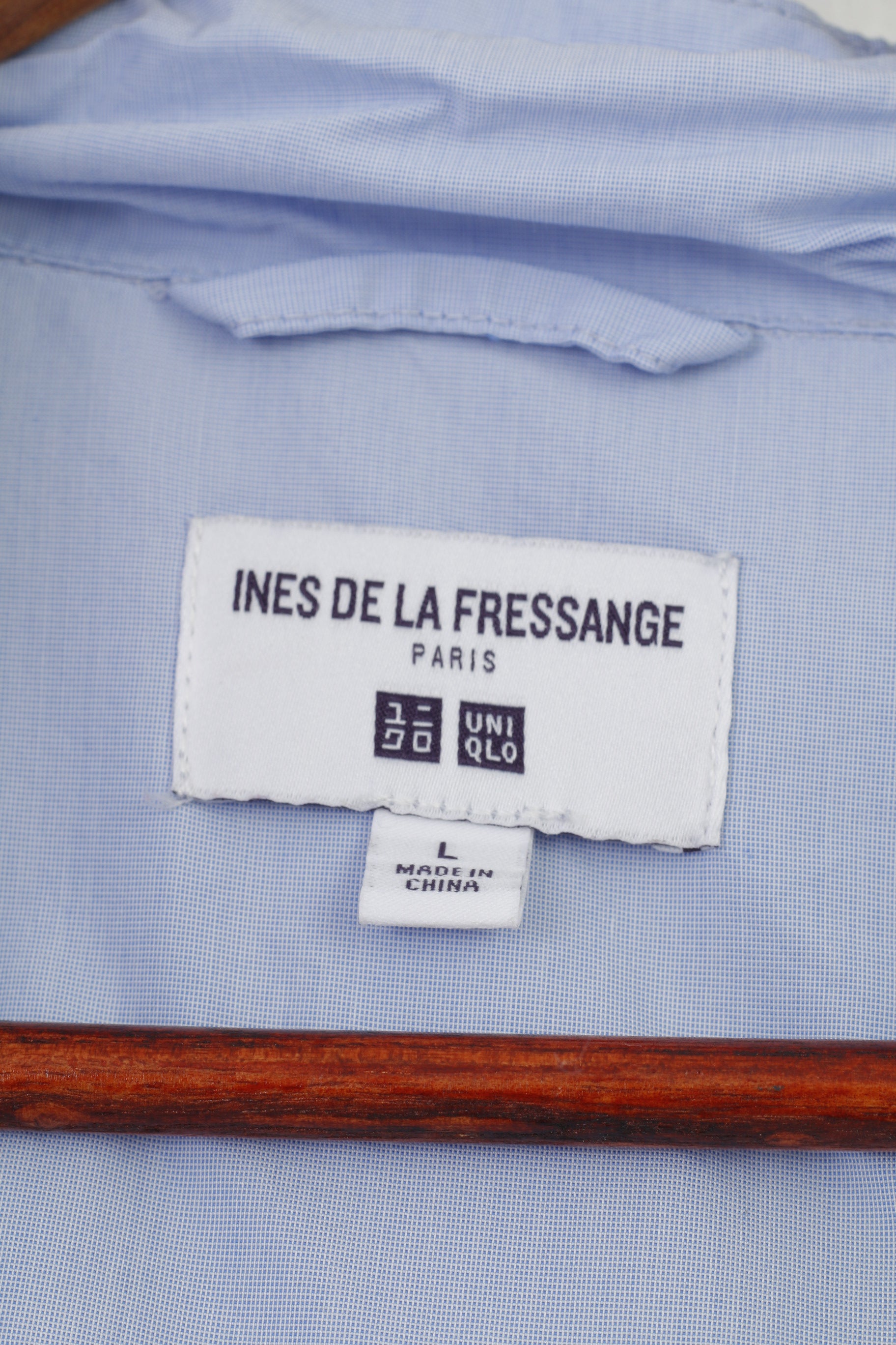 Ines De La Fressange Woman L Jacket Blue Cotton Full Zipper Paris Long Sleeve Detachable Hood Sport Outwear Top