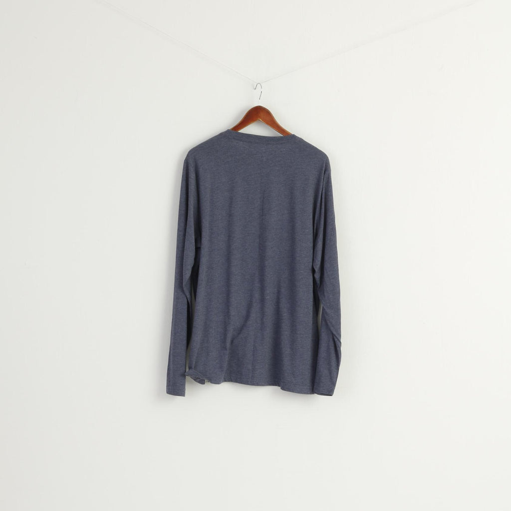 Joules Men XL Shirt Blue Cotton Inspired By Jaunts Long Sleeve Stretch Top