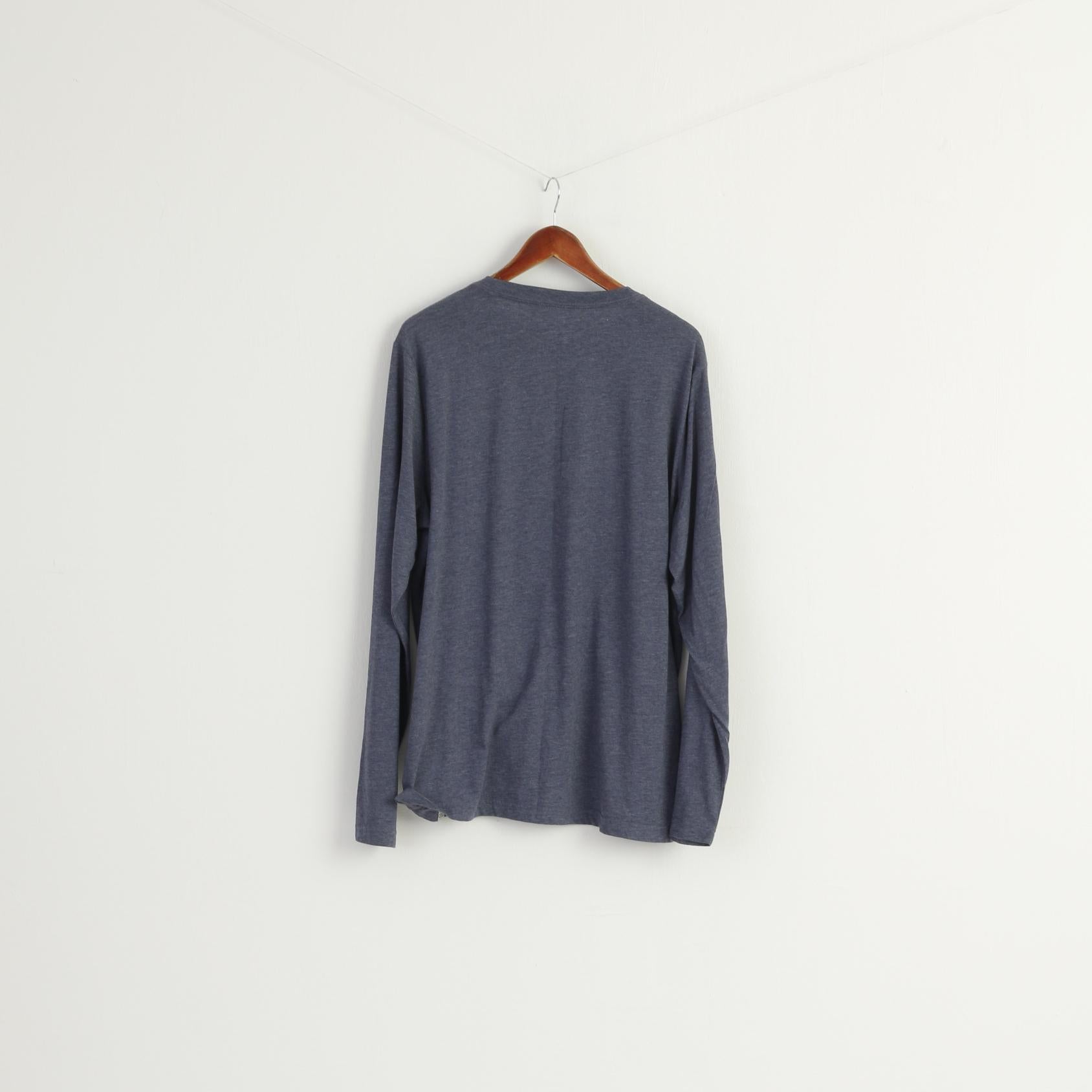 Joules Men XL Shirt Blue Cotton Inspired By Jaunts Long Sleeve Stretch Top