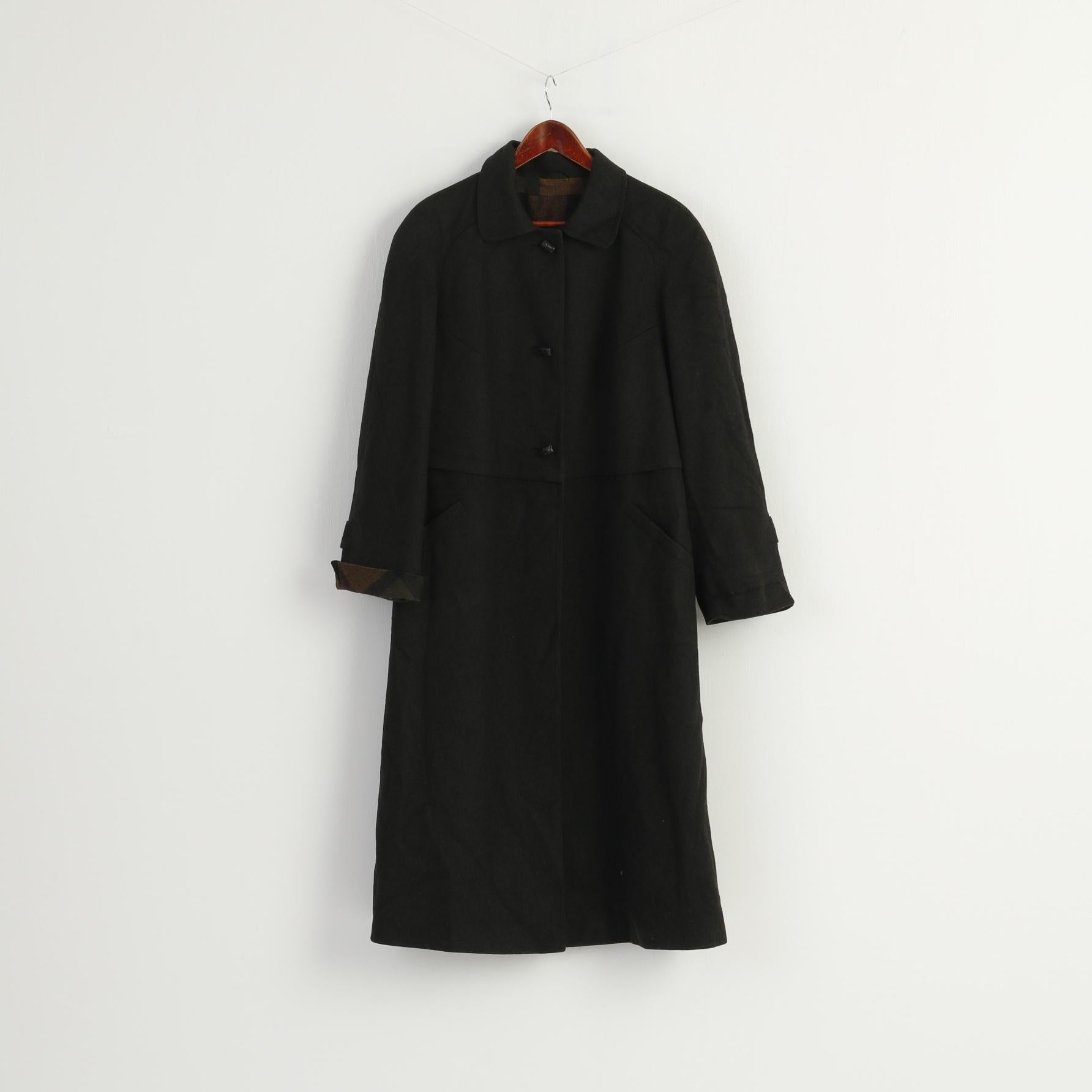 Hensel & Mortensen Men L Coat Gray Green Woll Berlin Vintage Single Breasted Classic Top