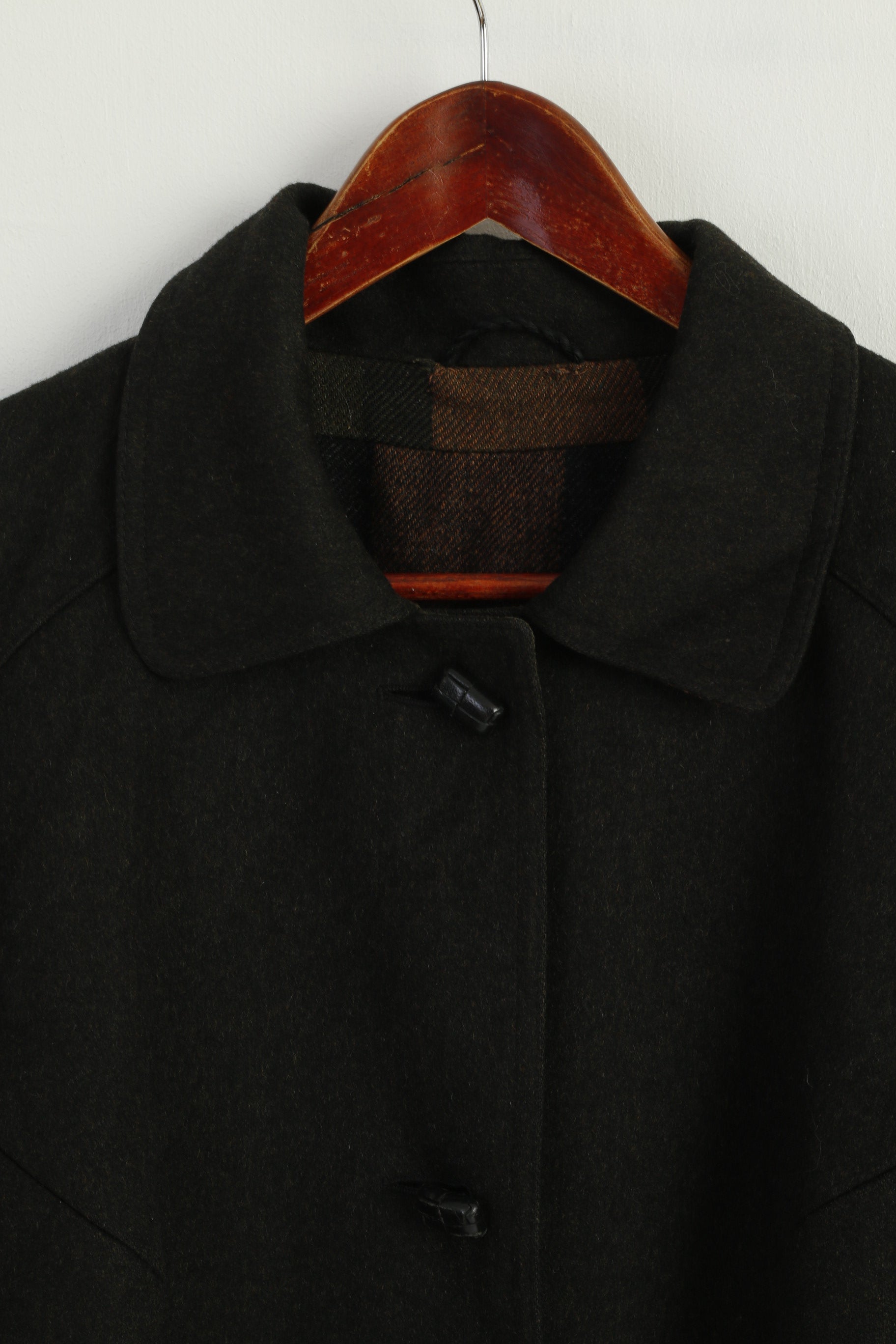 Hensel & Mortensen Men L Coat Gray Green Woll Berlin Vintage Single Breasted Classic Top