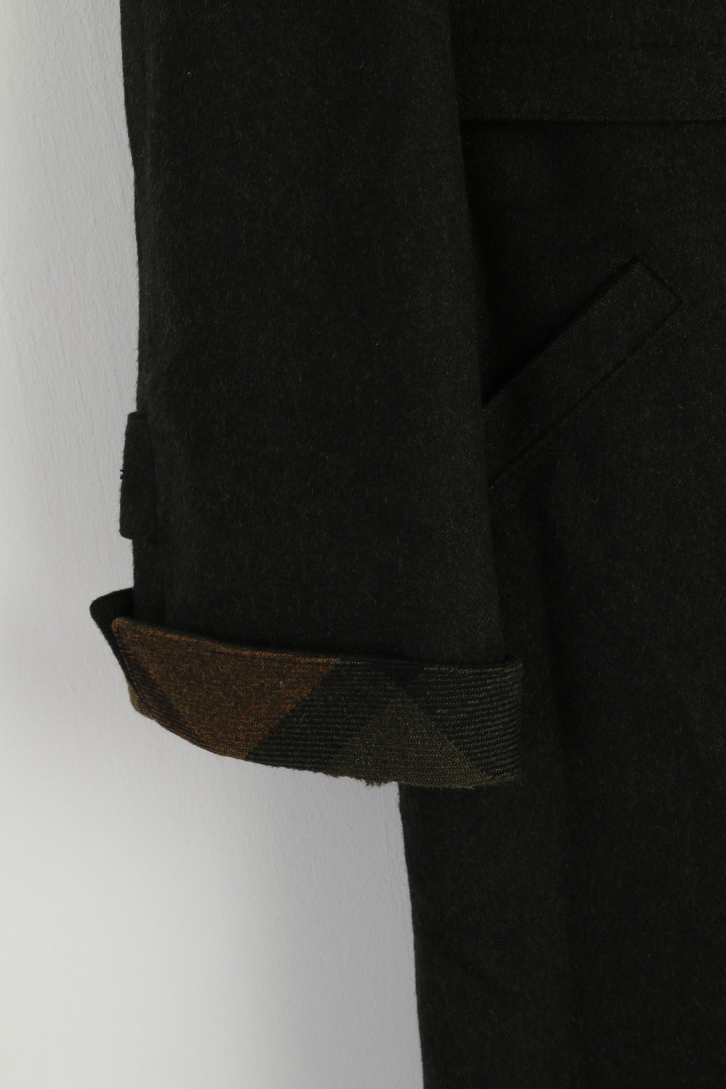 Hensel & Mortensen Men L Coat Gray Green Woll Berlin Vintage Single Breasted Classic Top