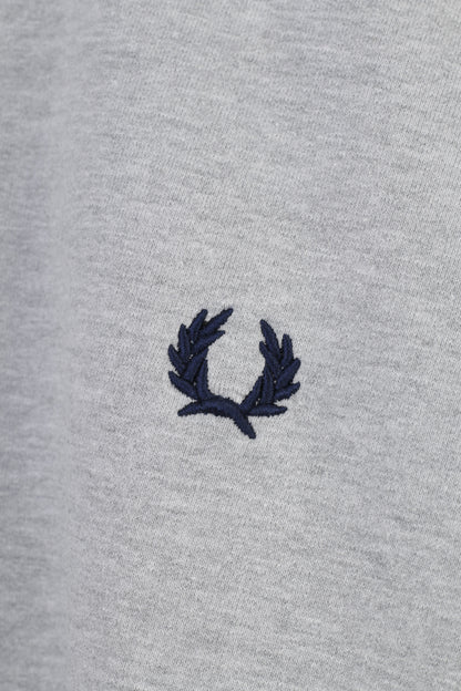 Fred Perry Sweat-shirt XXL pour homme Angleterre Gris Coton Col zippé à manches longues Haut de sport