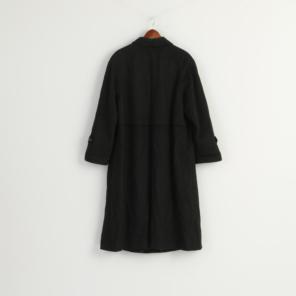 Hensel & Mortensen Men L Coat Gray Green Woll Berlin Vintage Single Breasted Classic Top