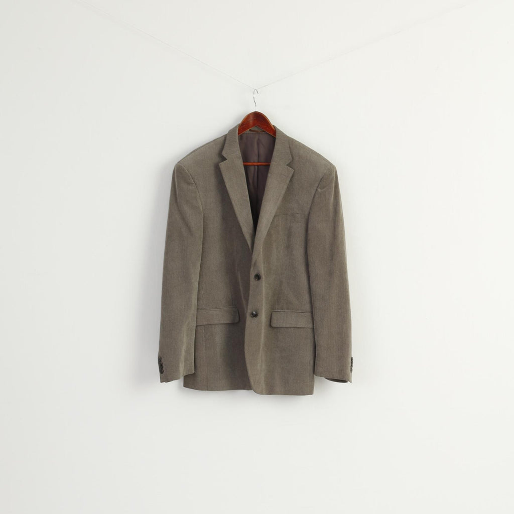 Renato Cavalli Men 54 44 Blazer Gray Striped Shiny Vintage Sport Single Breasted Jacket