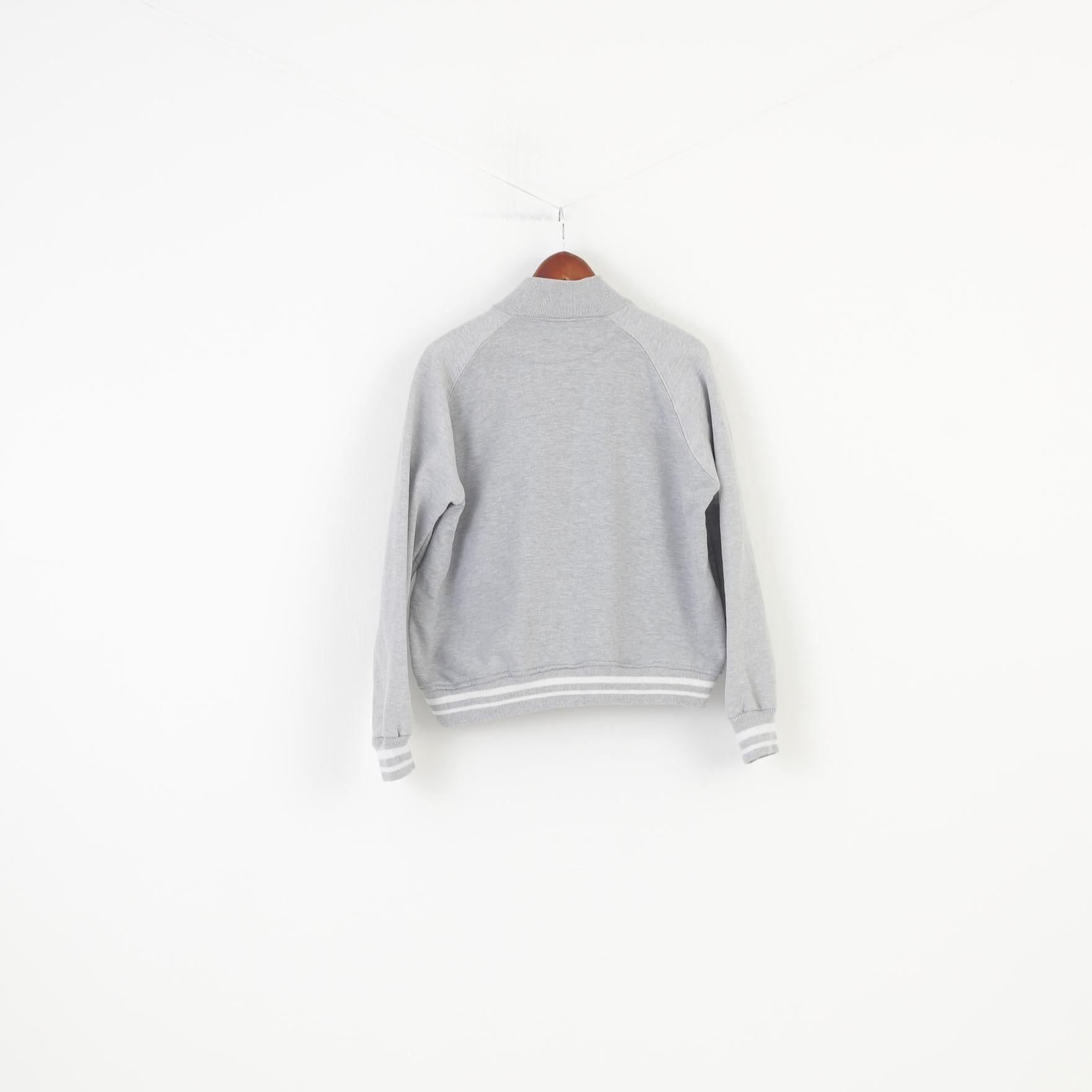 Fred Perry Men XXL Sweatshirt England Grey Cotton Full Zippper Collar Long Sleeve Sport Top