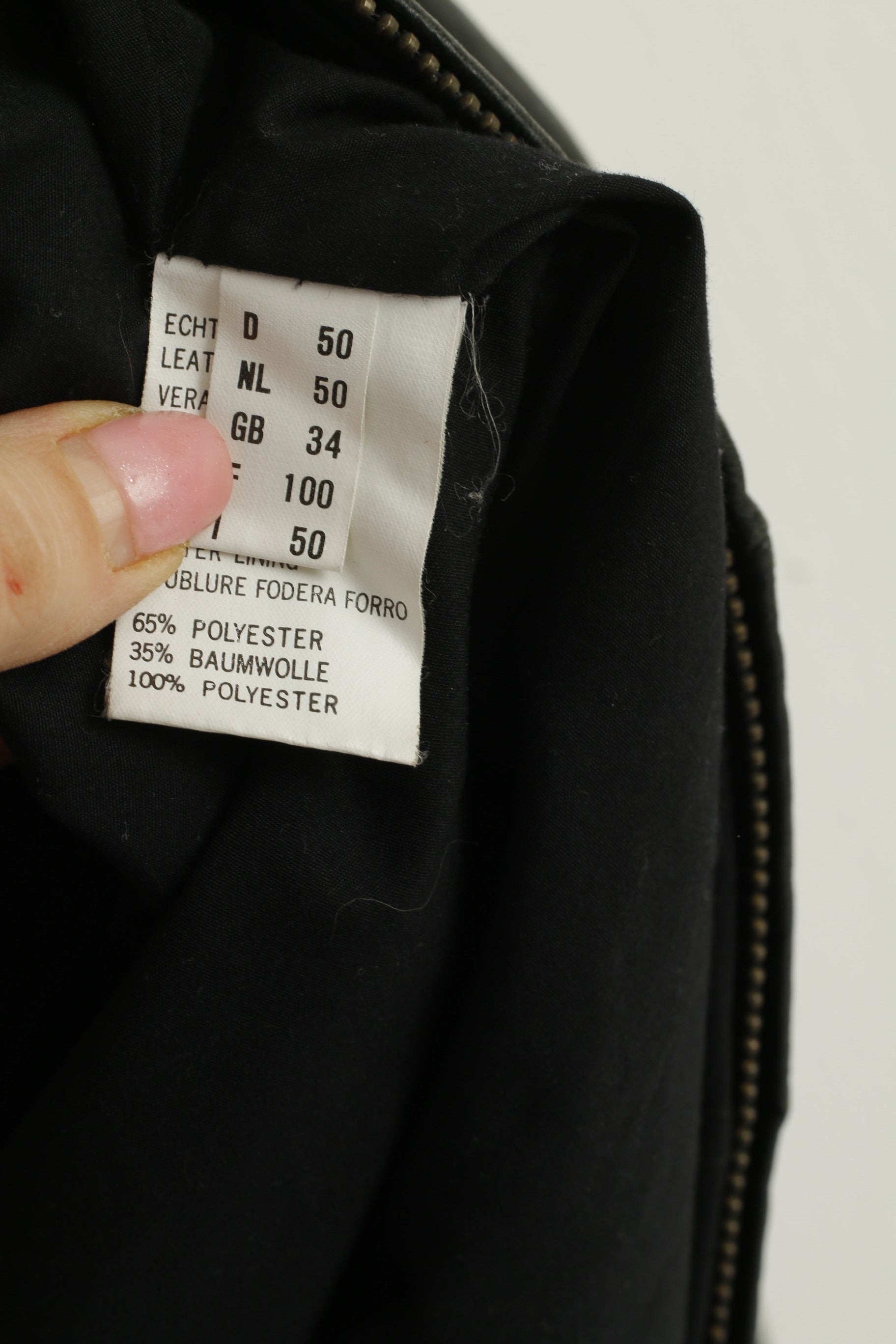 Offset Wear Men L Jacket Black Leather Soft Pilot Full Zipper Vintage Classic Top