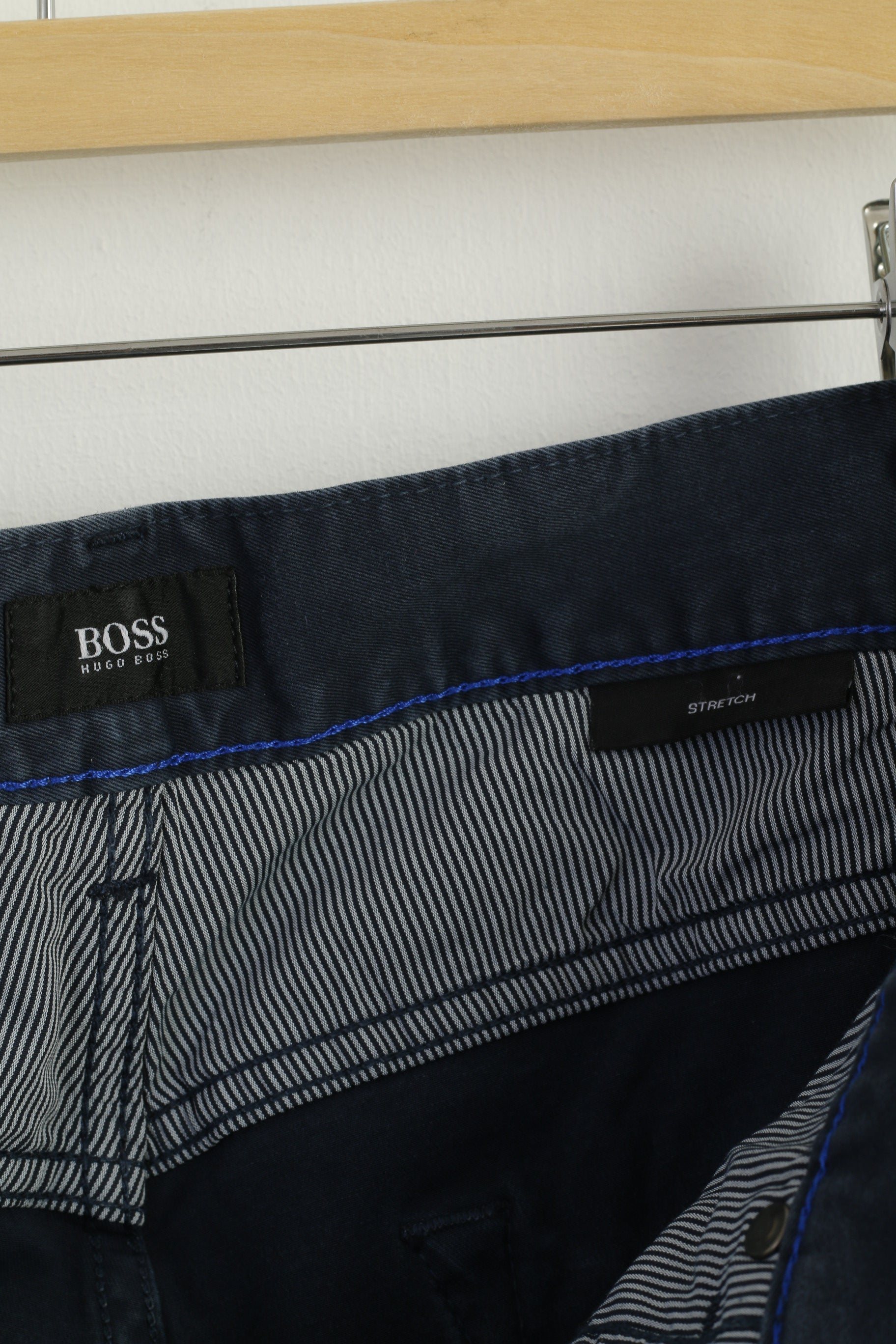 Hugo Boss Men 33 Jeans Trousers Navy Cotton Stretch Classic Casual Pants