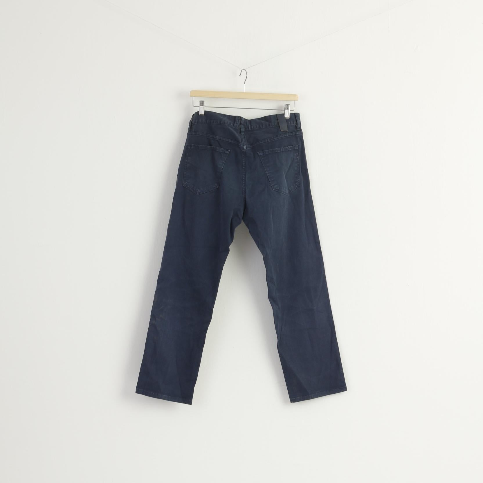 Hugo Boss Men 33 Jeans Trousers Navy Cotton Stretch Classic Casual Pants